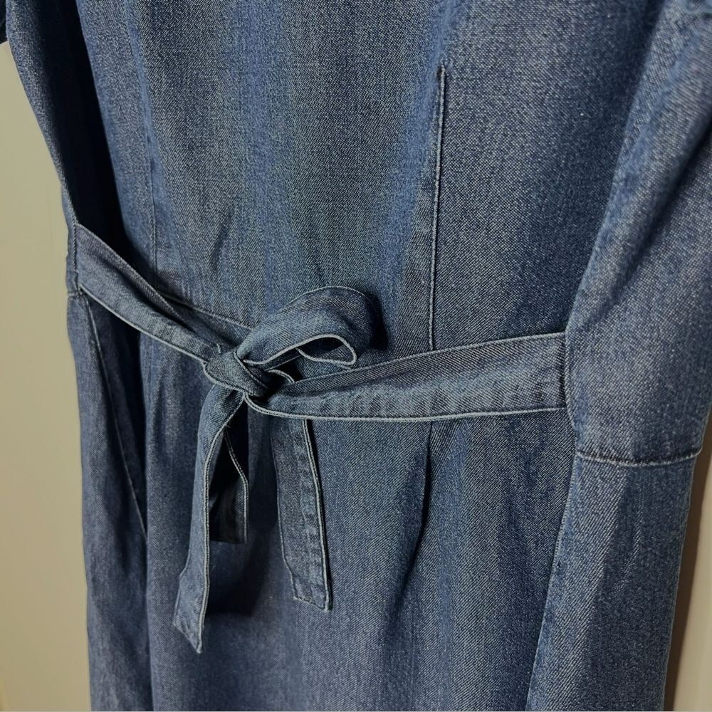 Vintage 90s Denim Midi Dress Travelsmith Size 12 Medium Made in USA