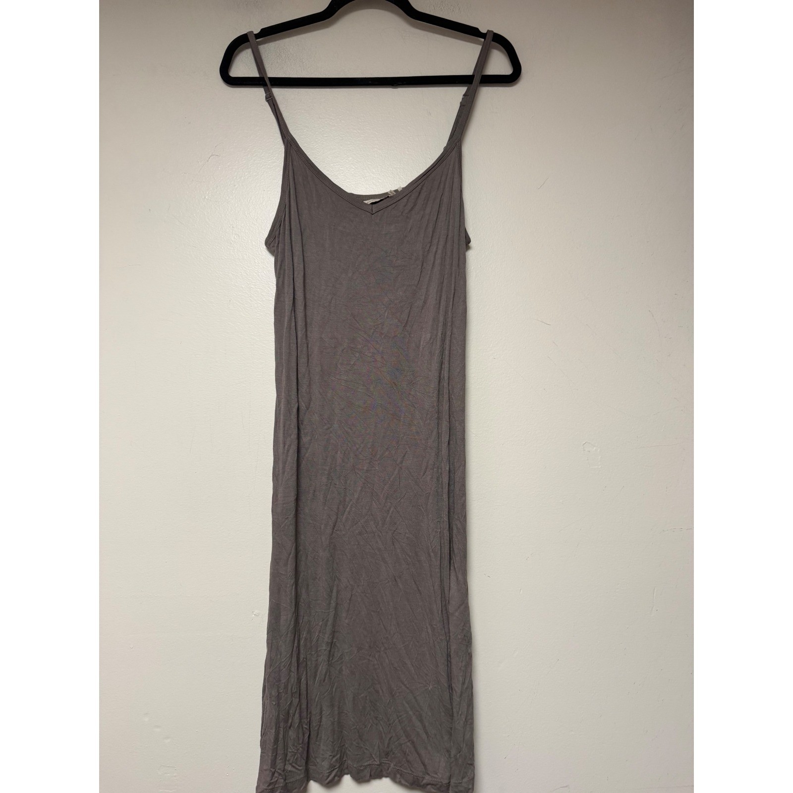 Soft Surroundings Slip Dress Women Medium Taupe Gray Excellent 29629 Rayon Midi