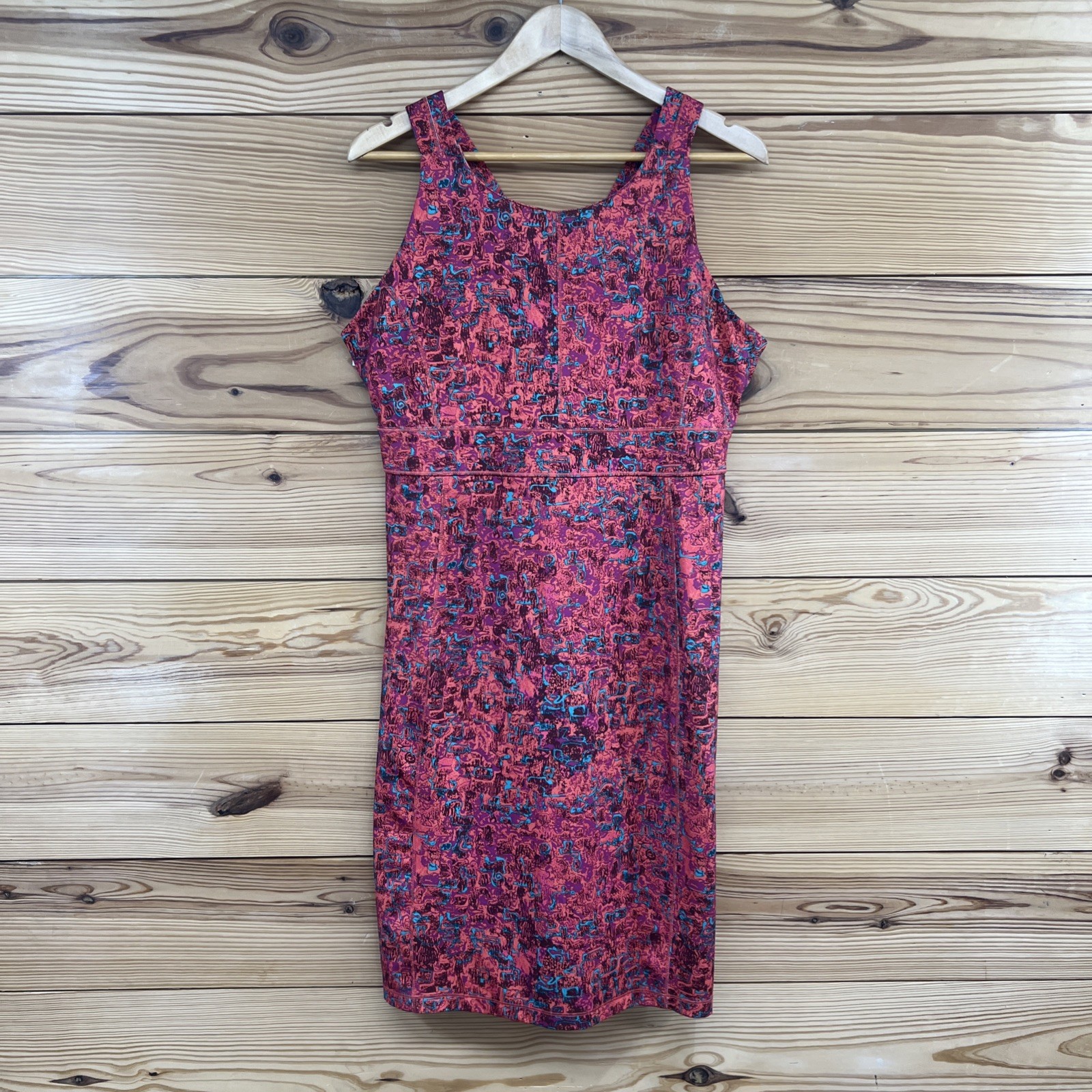 Royal Robbins Athletic Dress XL Trim Fit Built in Bra Orange Pink Criss Cross B2