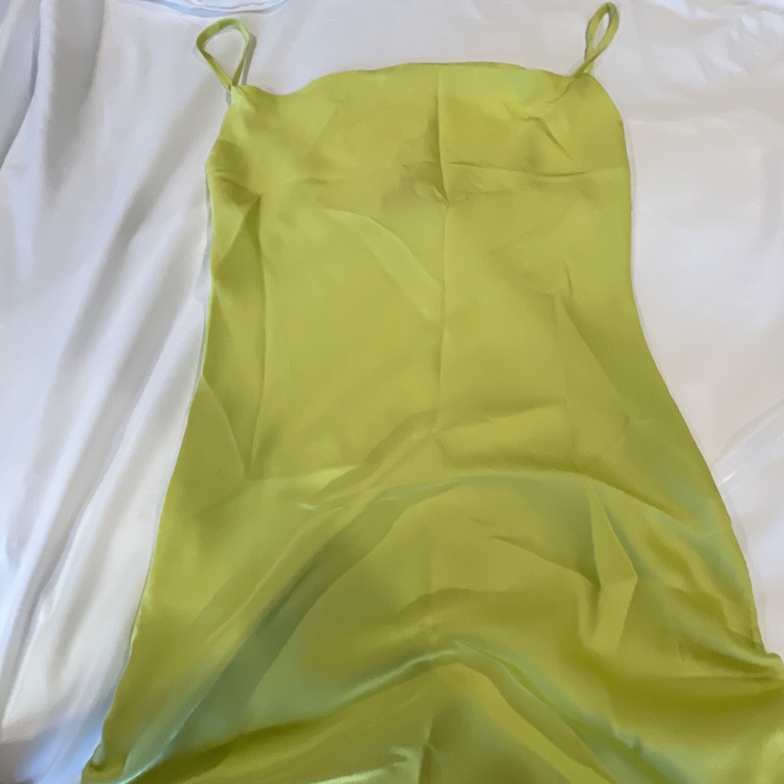 90’s Paper Heart Sleek Spaghetti Strap Slip Dress Drawstring Ruched Sides Sz XS