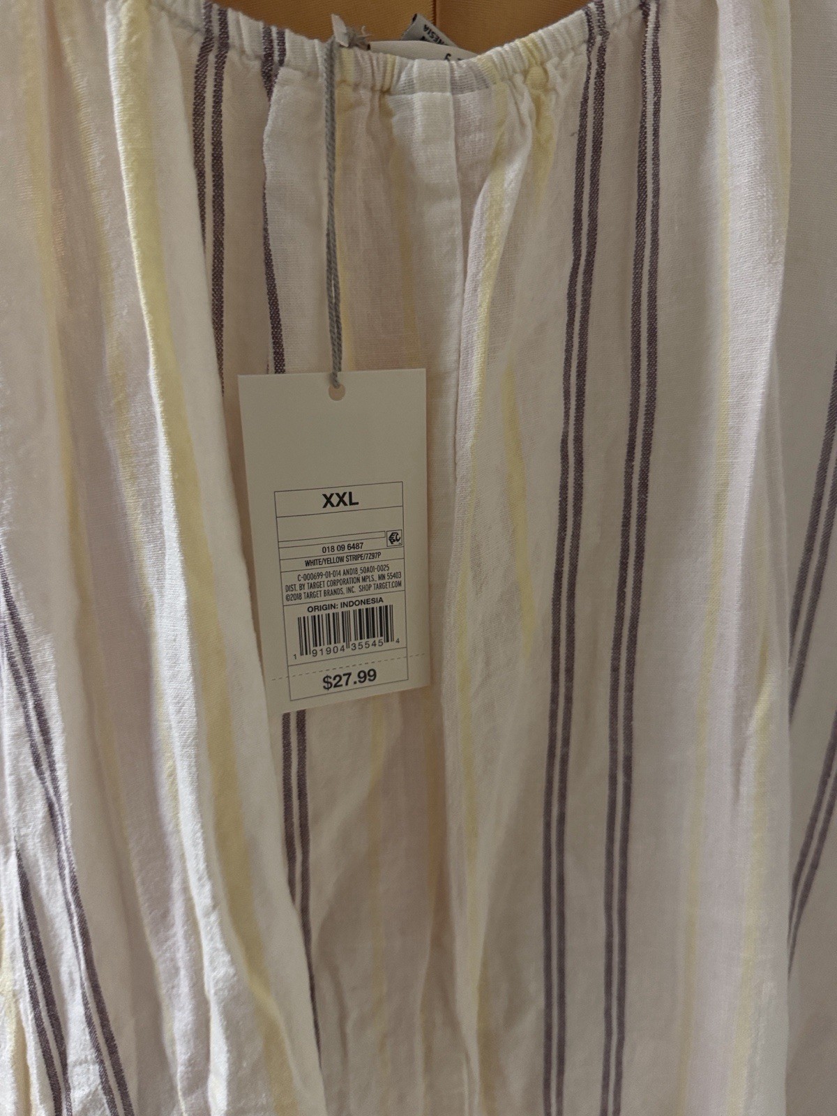 A New Day White Yellow Purple Striped Maxi Sundress Adjustable Scoop Neck XXL