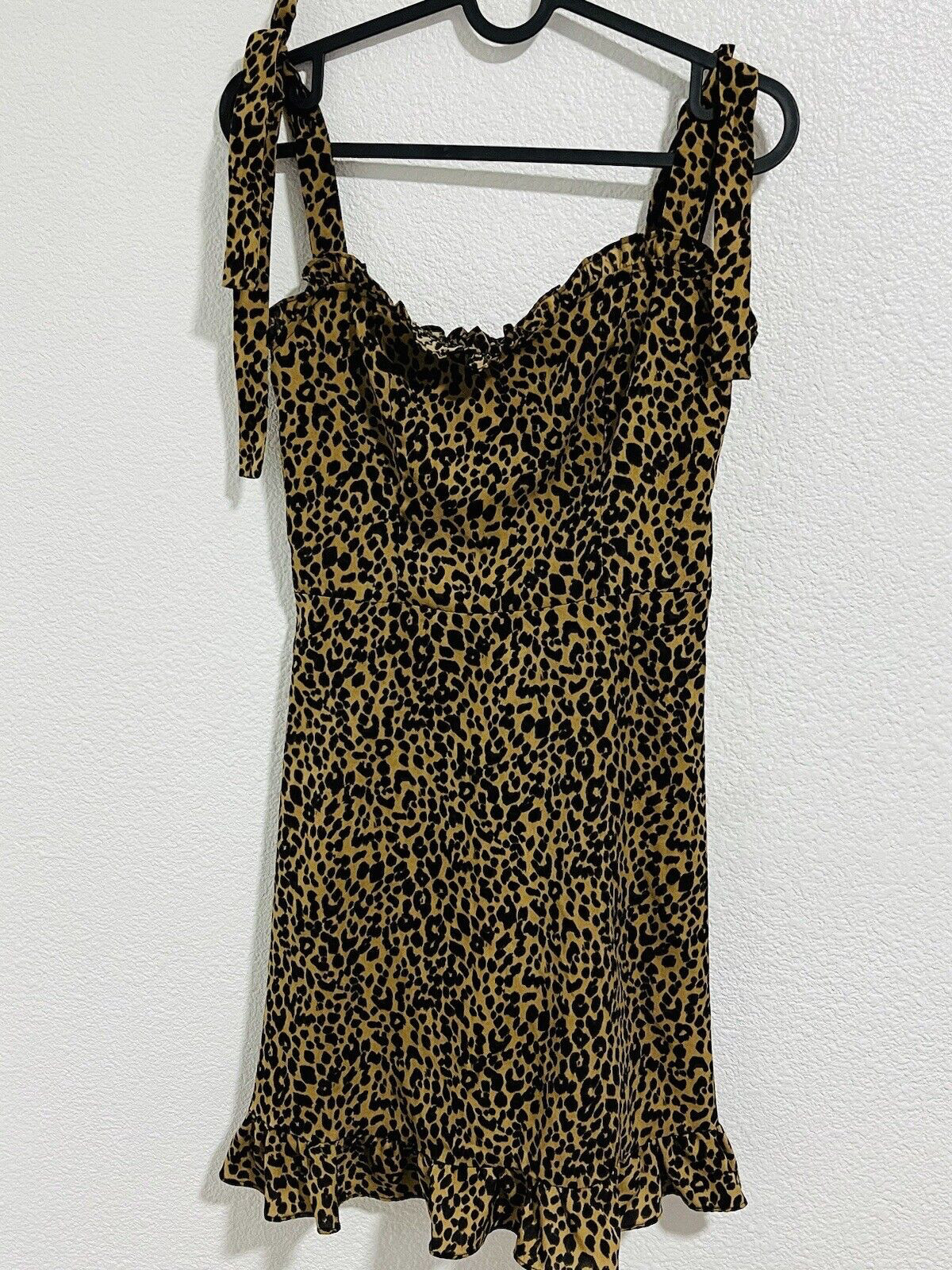 Leopard Cheetah Shein Animal Print Dress / Straps Tie- Sz XS