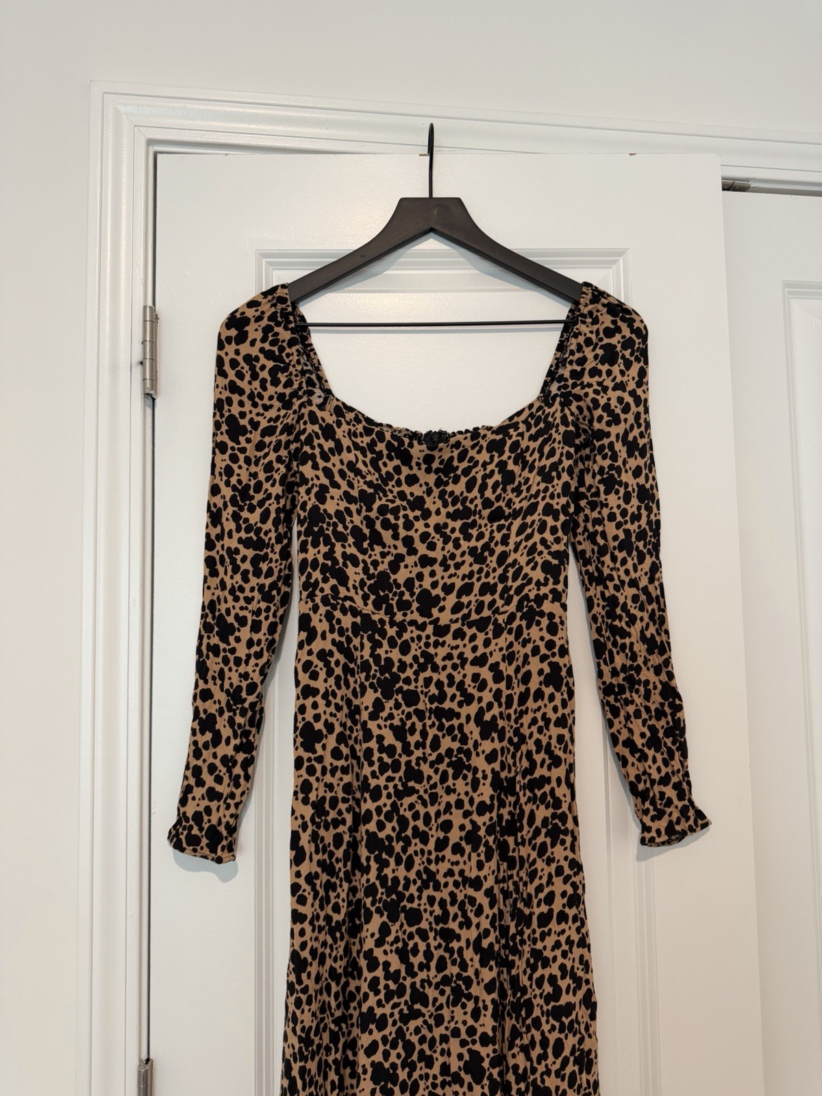 Reformation Sigmund Blitz Leopard Print Midi Dress Size 2