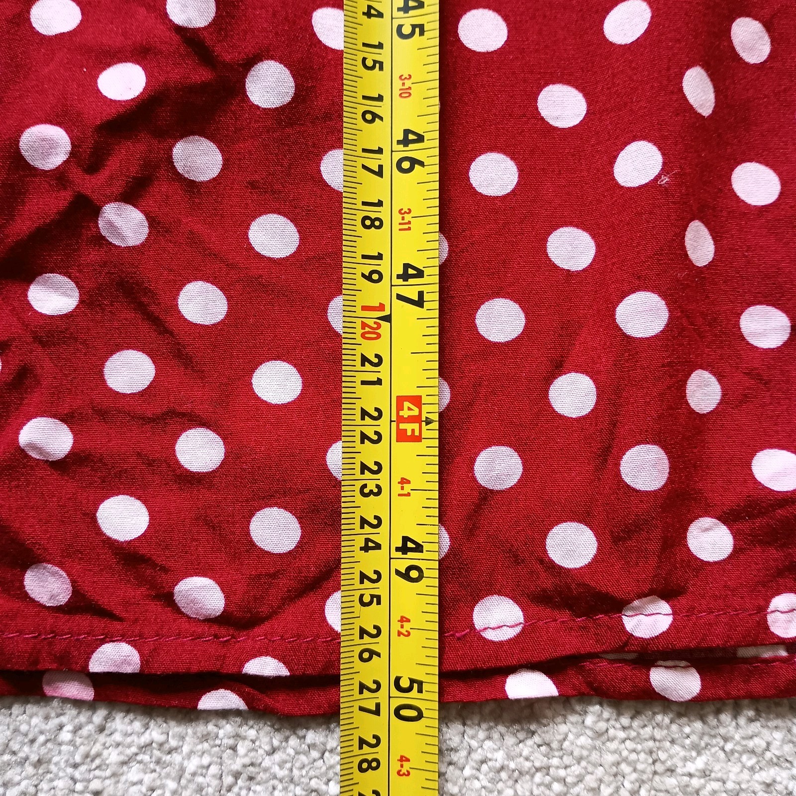 Red & White Polka Dot Short Sleeve Dress Size 5XL Lightweight Breathable Summer