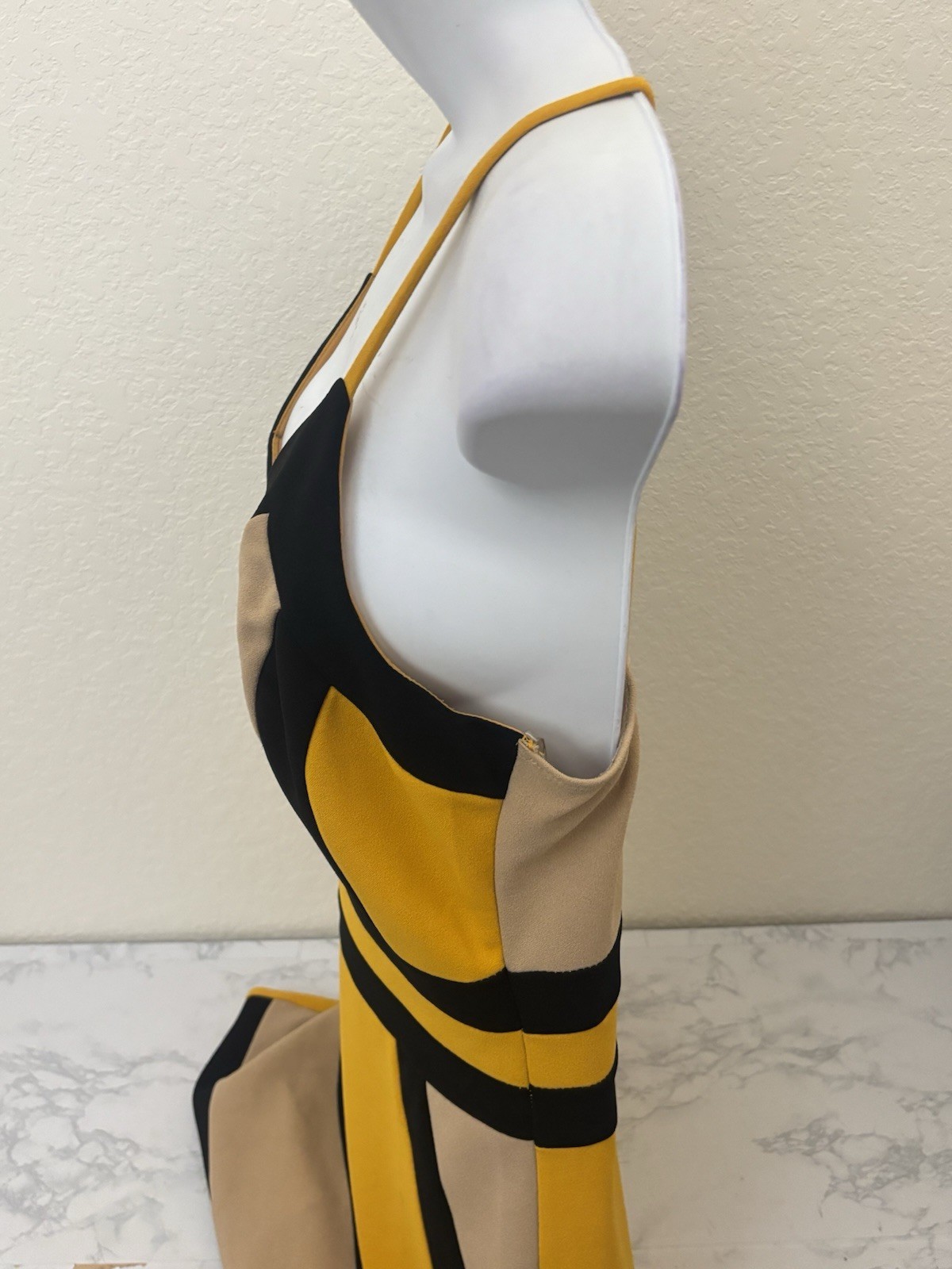 Privy Colorblock Spaghetti Strap Dress M Whimsigoth Yellow Black Pullover Q