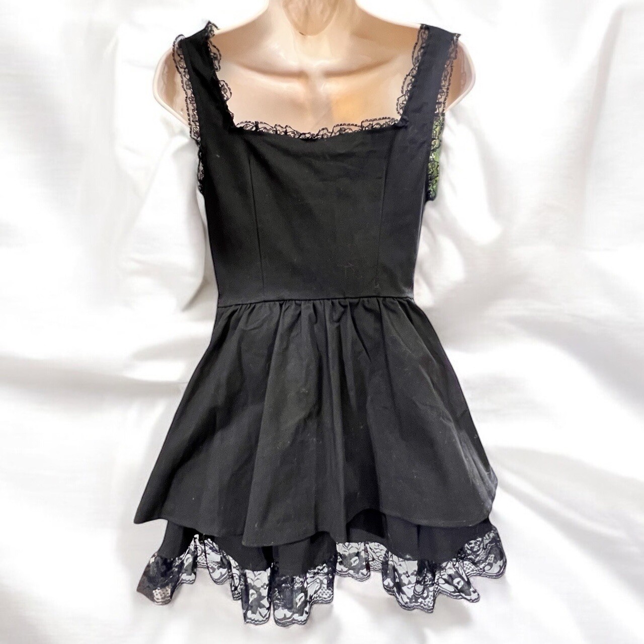 Size Small……..Double lace up Black Dress with Lace Detail. New…..The Grave Girls