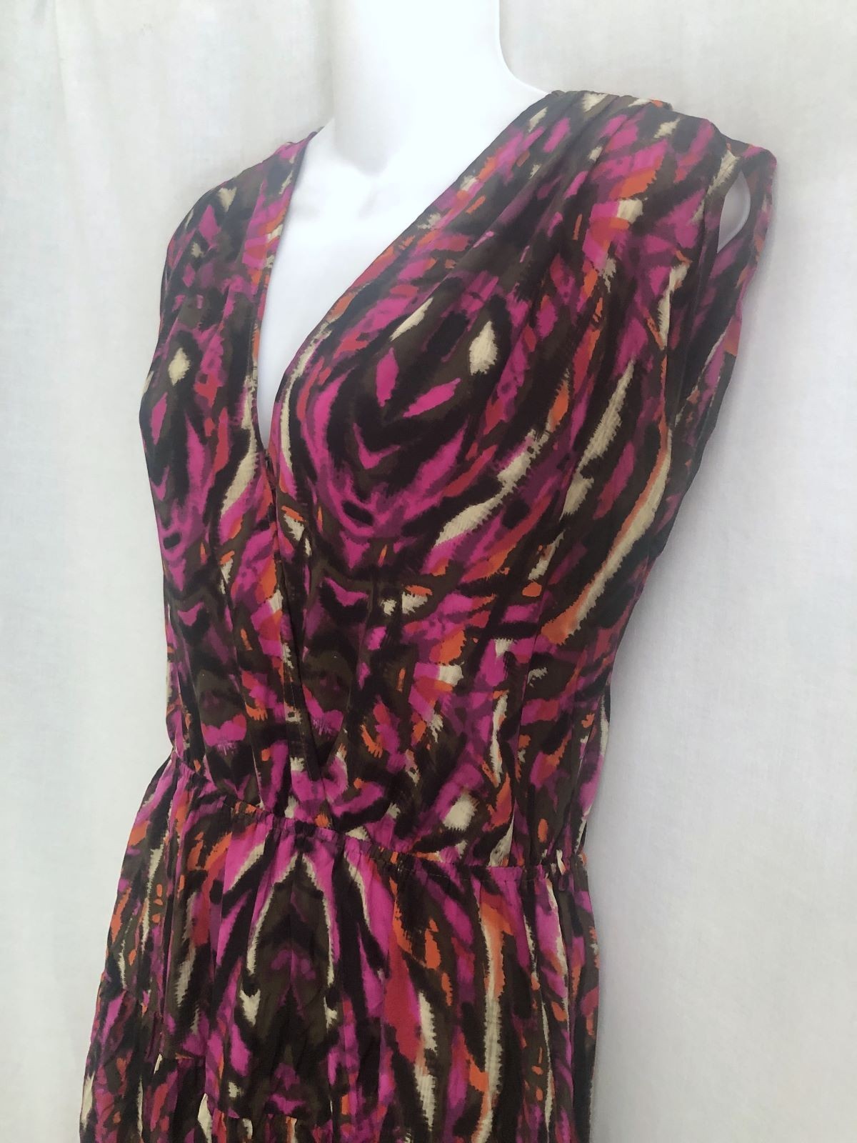 Presley Skye Silk Tiered High-Low Hem Dress Size Medium