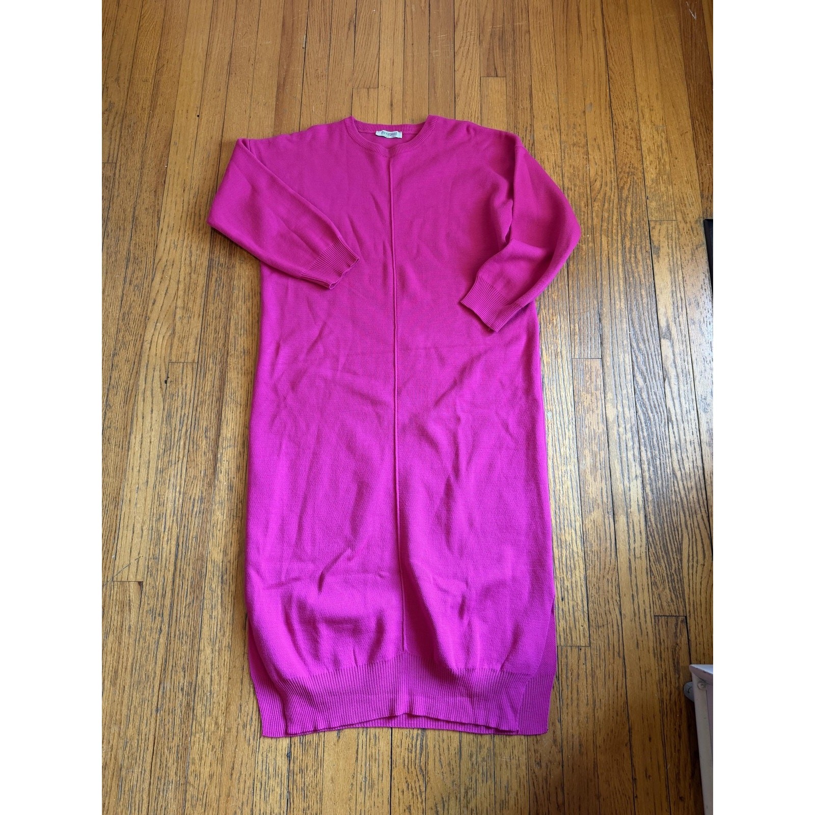 My Fashion Dress Womens One Size Pink Knit Sweater Long Sleeve Pullover
