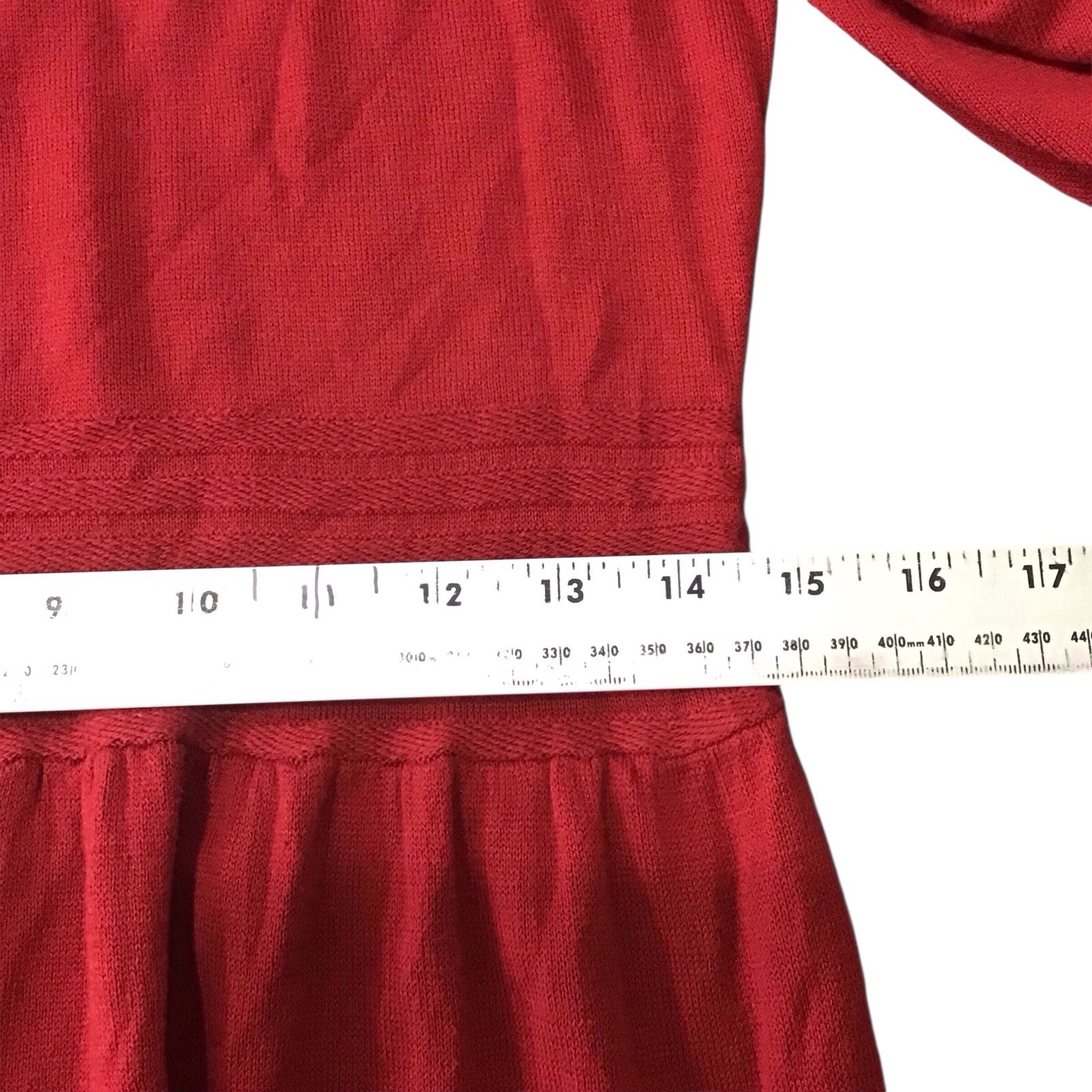 Sophie Max Ruby Red Sweater Dress XL Cotton Blend Long Sleeve