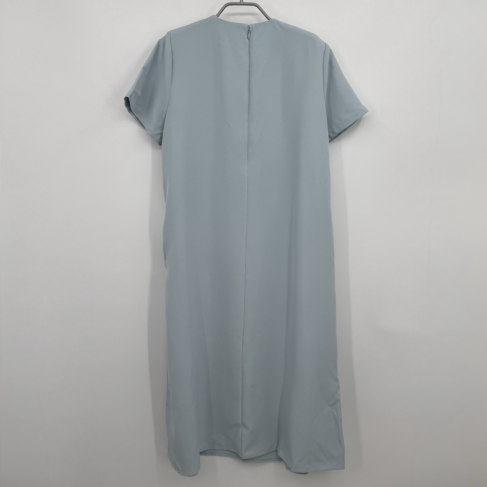 Tuckernuck Sky Blue Embroidered James Dress size L Shift Maxi Short Sleeve PO