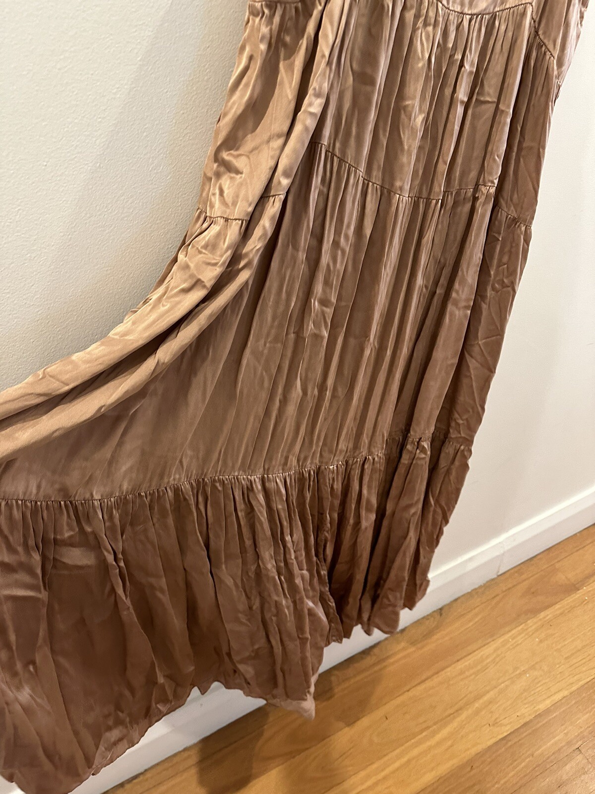 Husk Brown Silk Maxi Dress Size 14