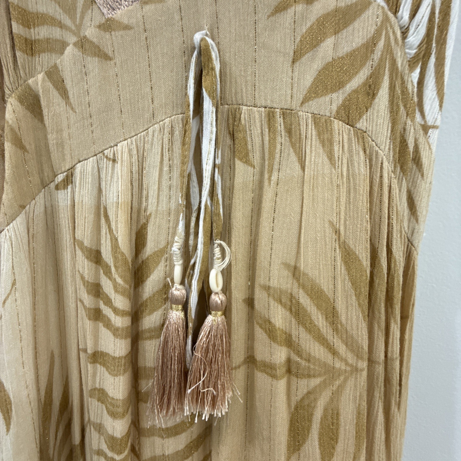 Siya Yellow/beige Maxi Dress One Size Summer Beach Boho