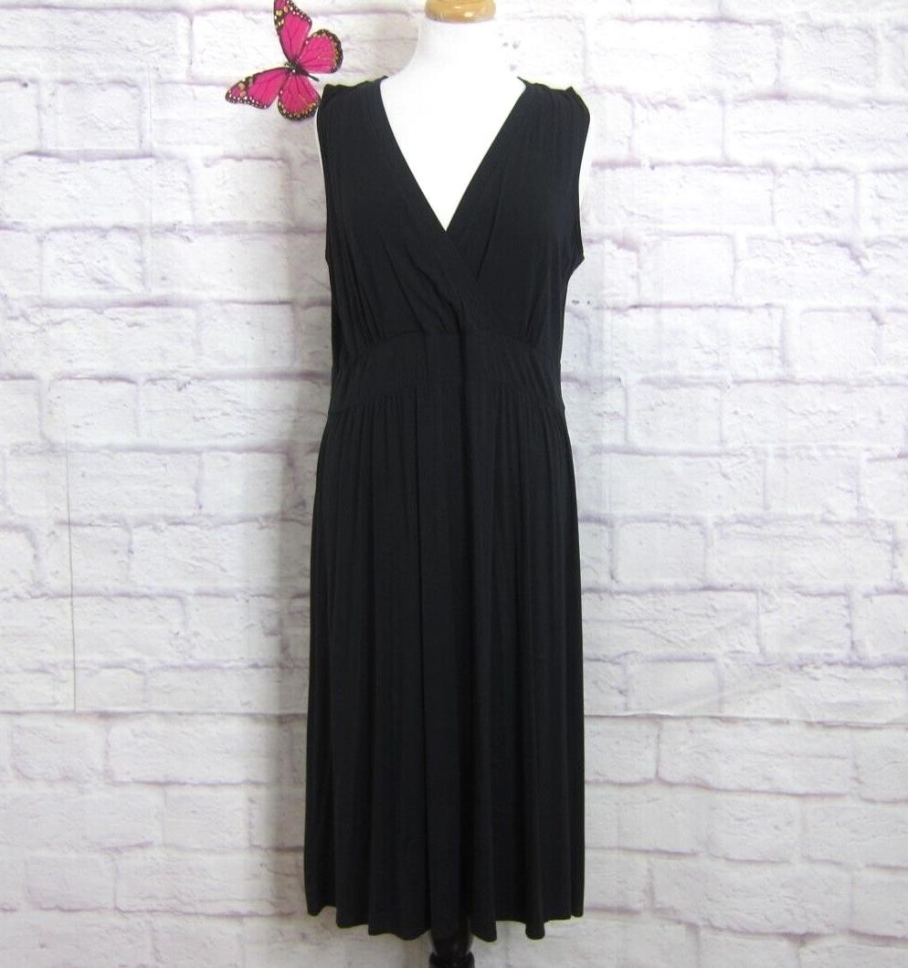 L.L. Bean Sleeveless Sundress Size XL Black Casual Pullover V-neck