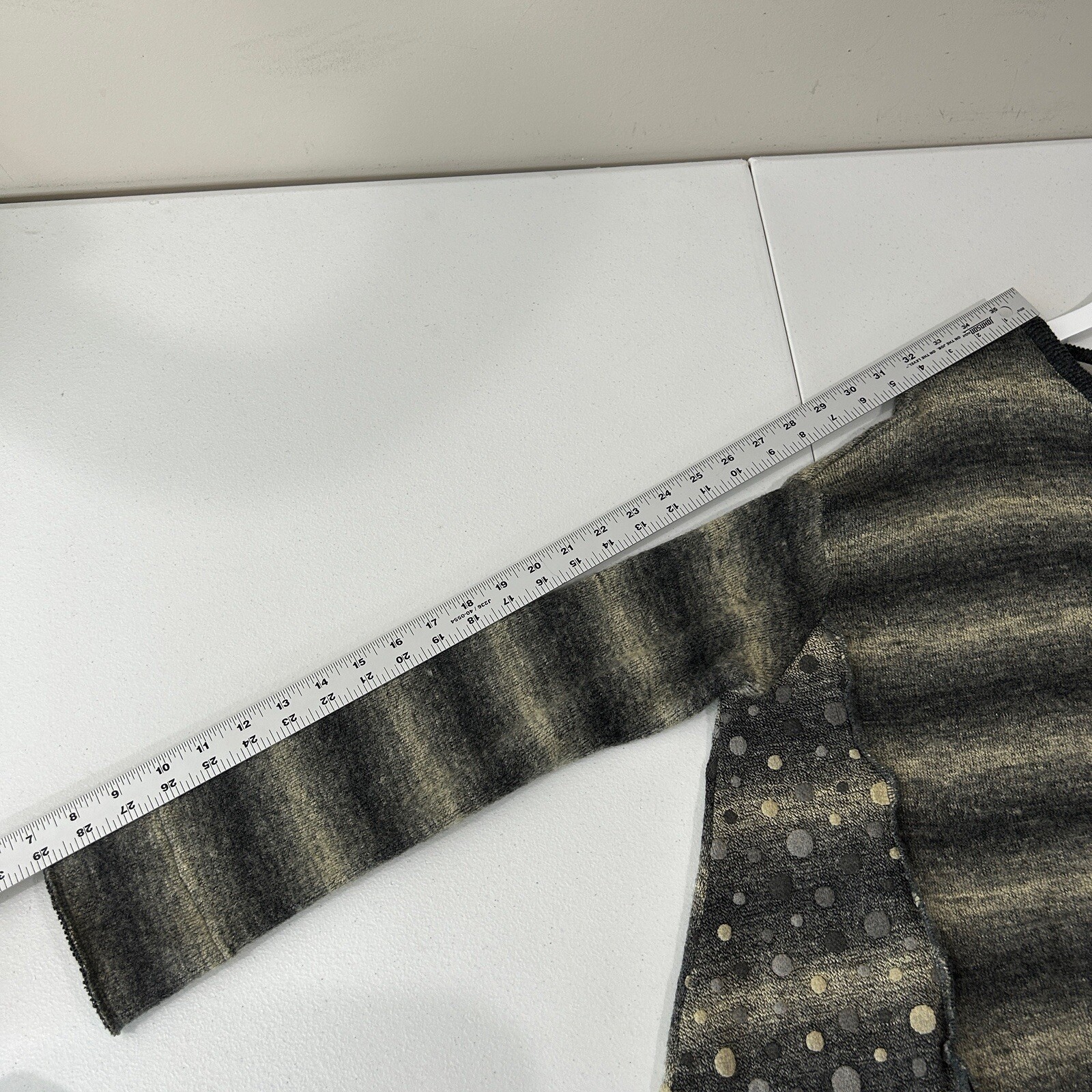 Gershon Bram Sweater Dress Womens Small Gray Striped Lagenlook Artsy Oversized