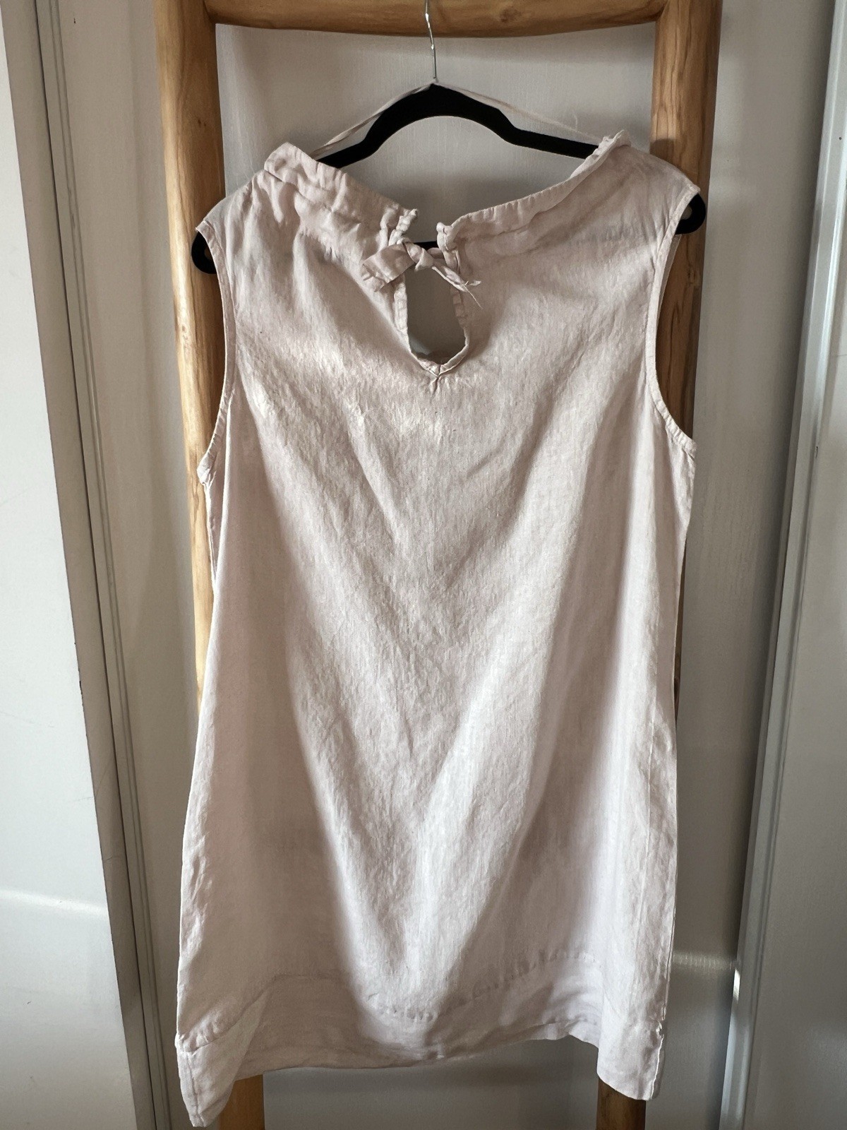 Valentina Naldi Beige 0 Linen Dress off- Shoulder XL Made in Italy