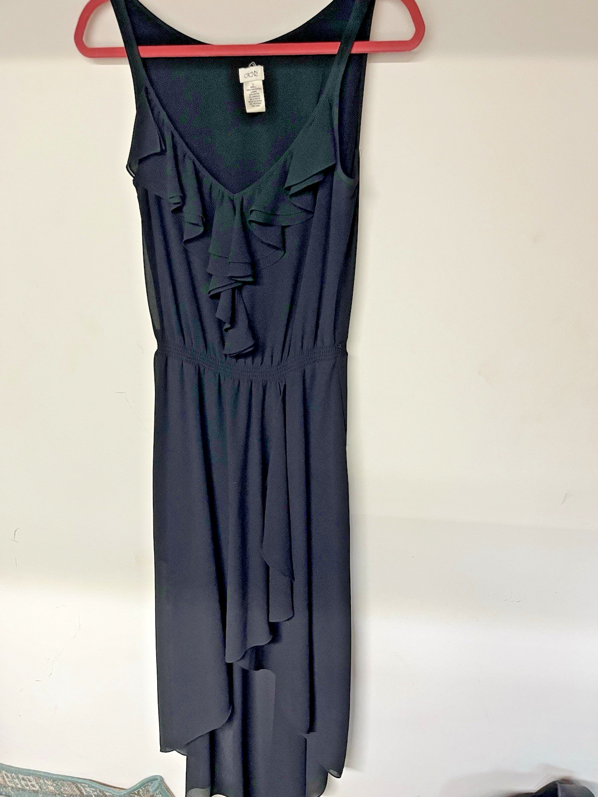 Cache Black Ruffle Chiffon Cocktail Dress Women Small Sleeveless Layered Y2K