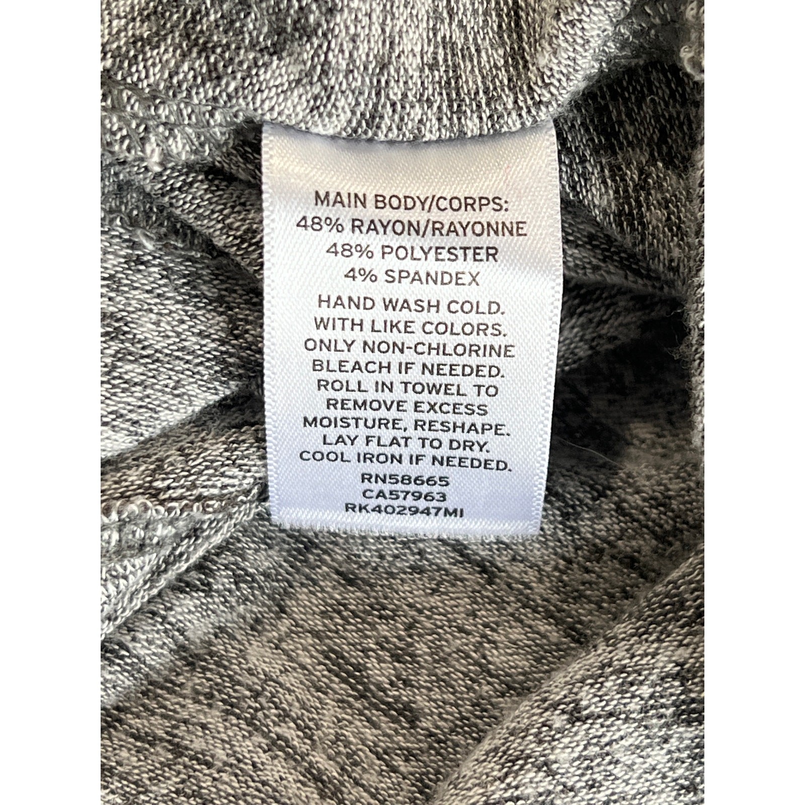 Free Press Heathered Gray Stretch Ruched V-Neck Dress Women’s Size L Easy Travel