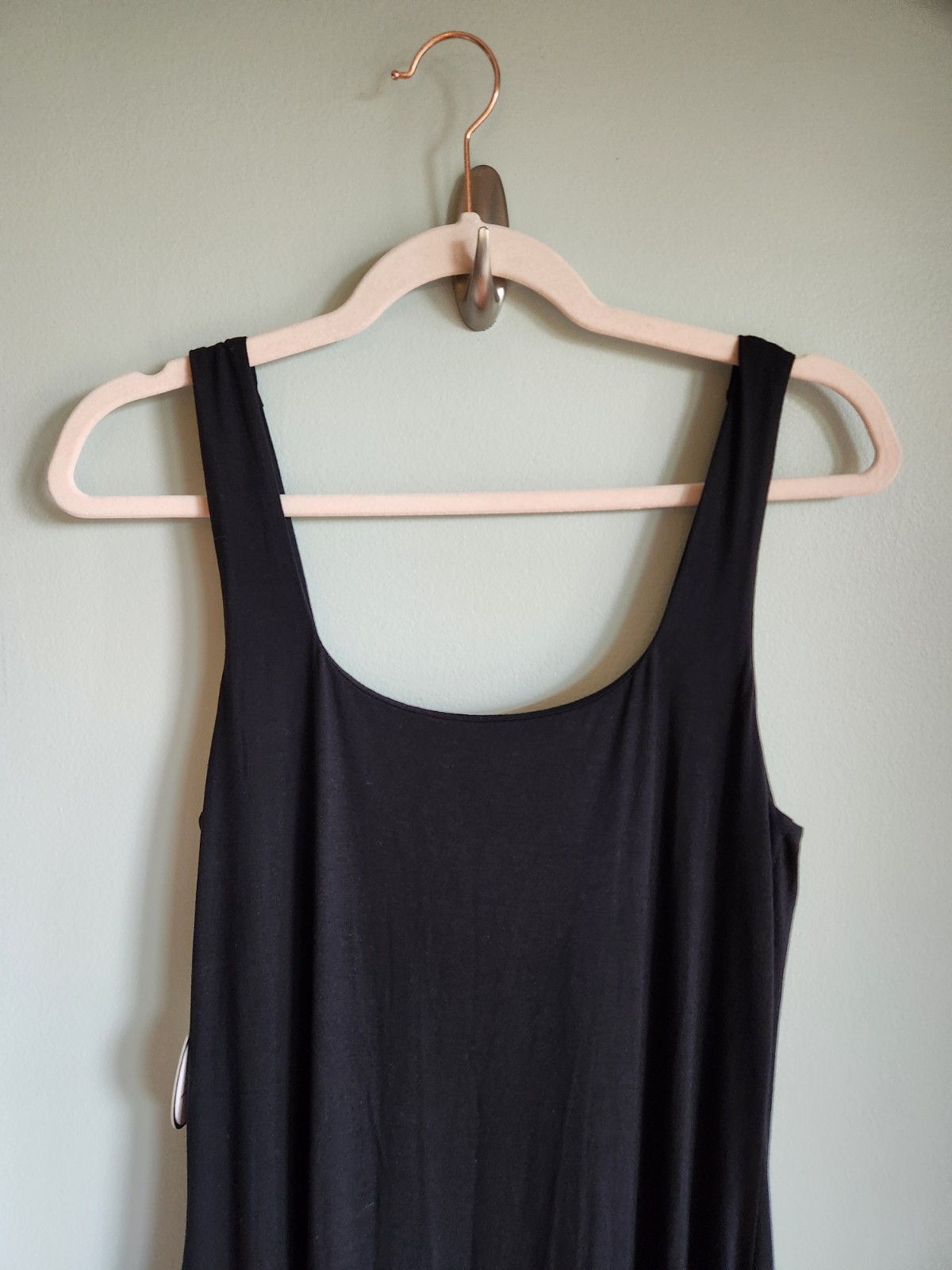Soma Maxi Bra Dress Small Black Square Neck Lined Invisible Support Dress NEW