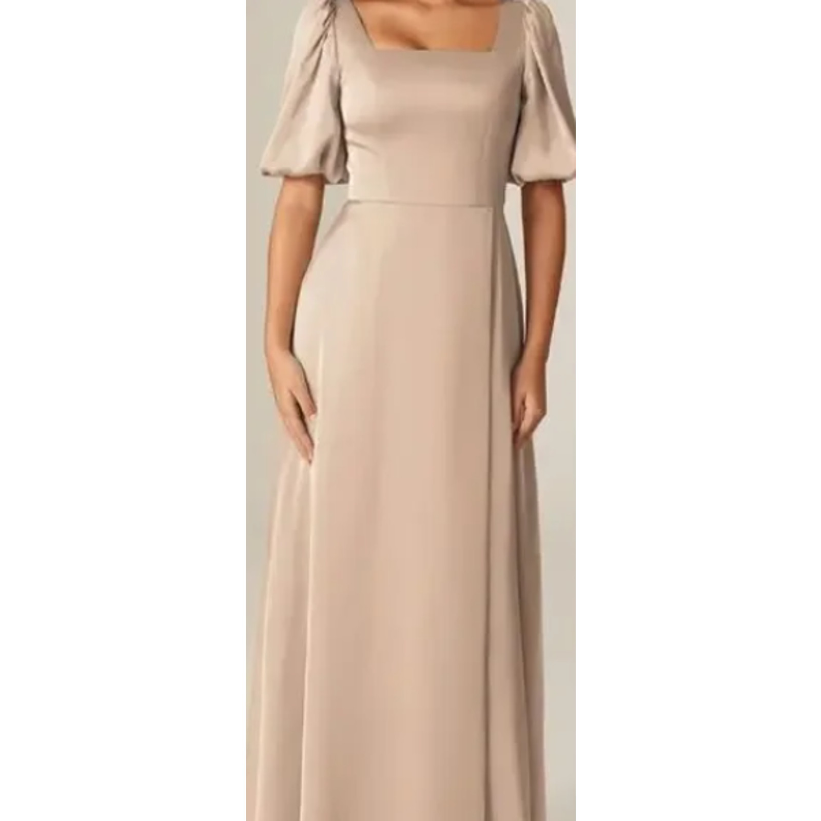AW BRIDAL 2 XS Taupe Etta Satin Bridesmaid Prom Party A-line Maxi Dess New 0b8