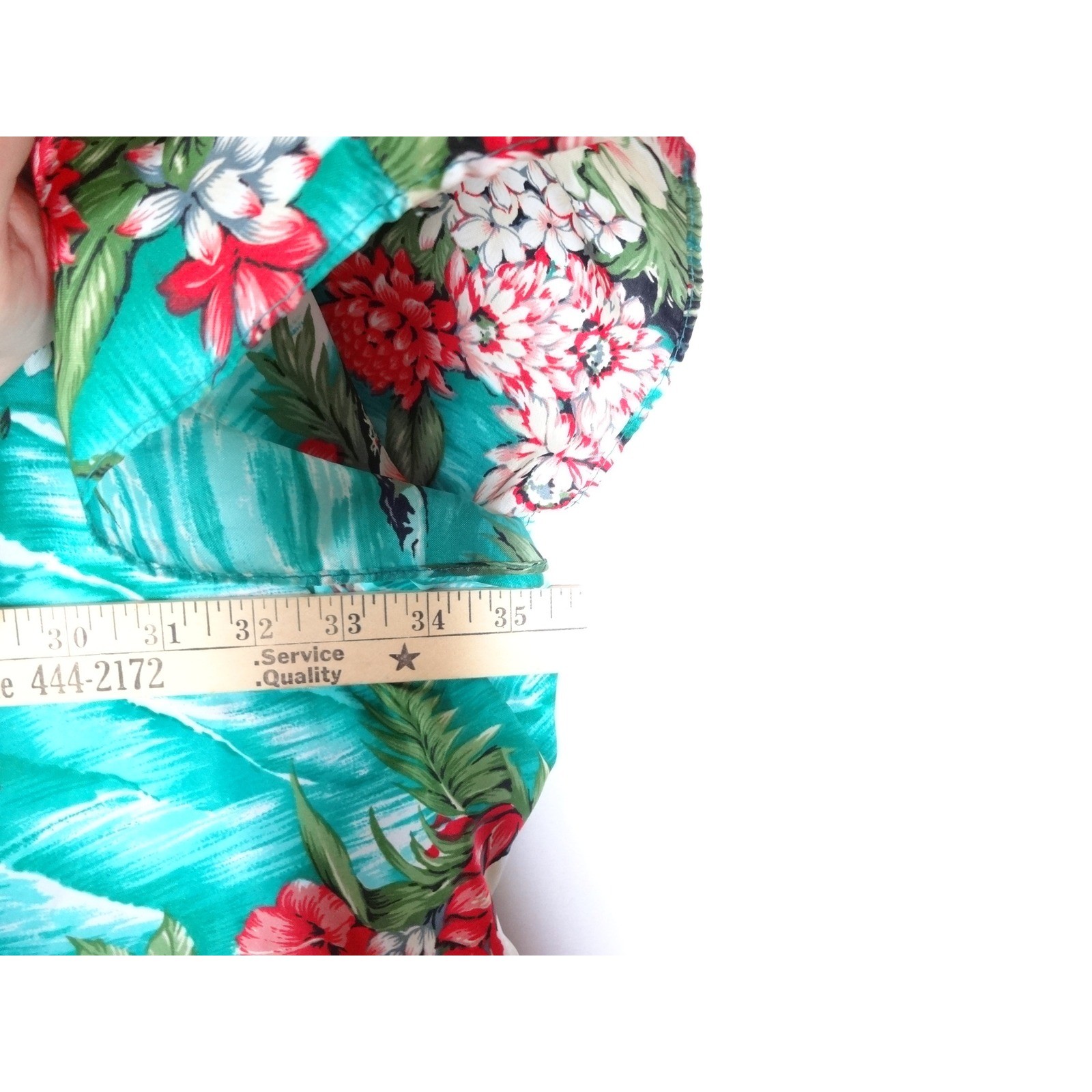 Royal Creations Hawaii Muumuu Kaftan Women One Size Teal Floral Tropical Resort