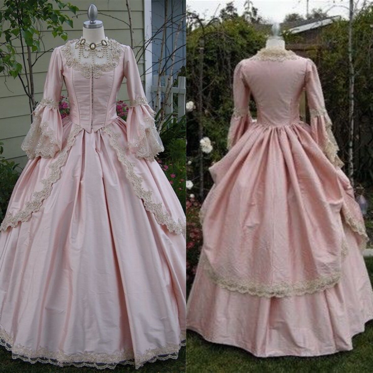 Pink Vintage Princess Prom Dresses Satin 1950s Evening Celebration Ball Gowns