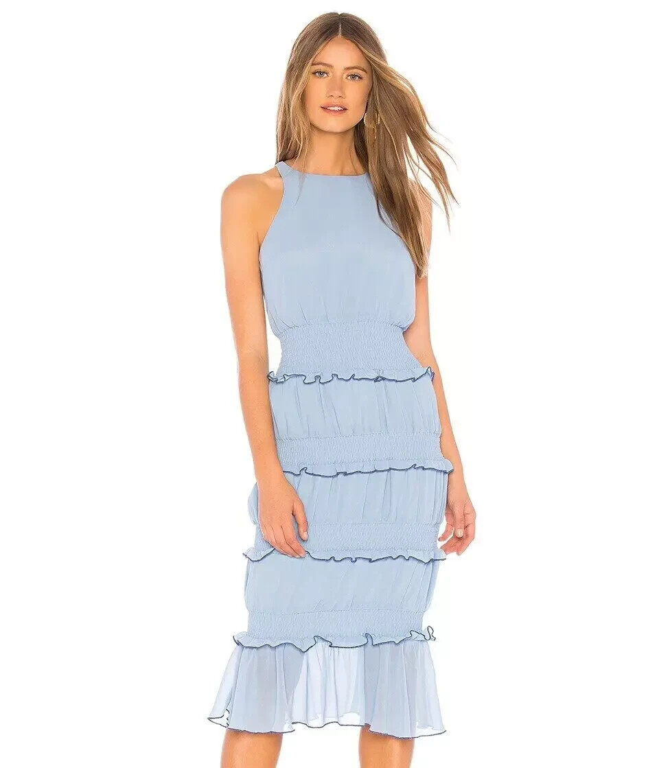 Lovers + Friends Mardi Midi Dress Powder Blue Women Size S