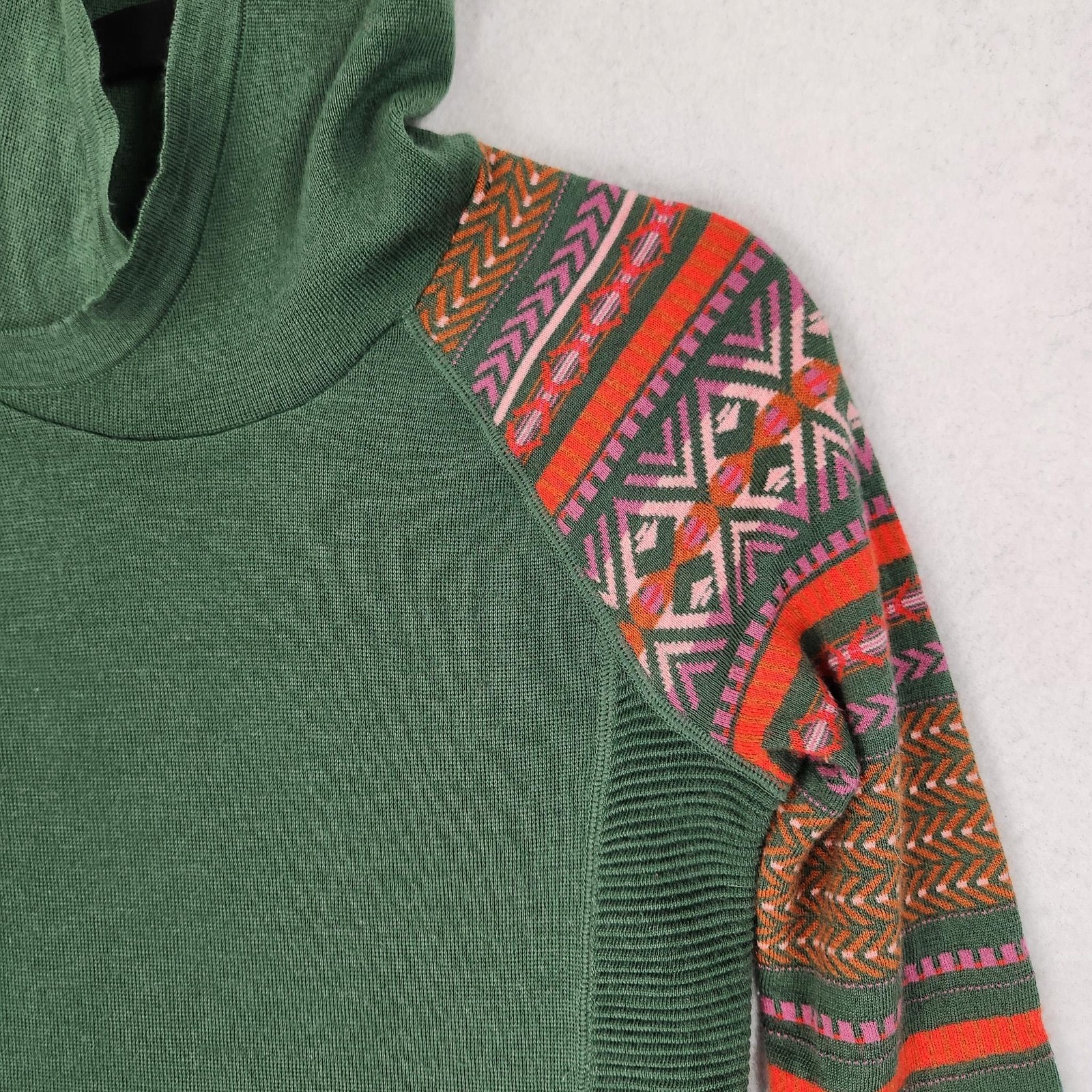 Krimson Klover Dress Womens Small Green Merino Wool Blend Maker Hoodie Sweater