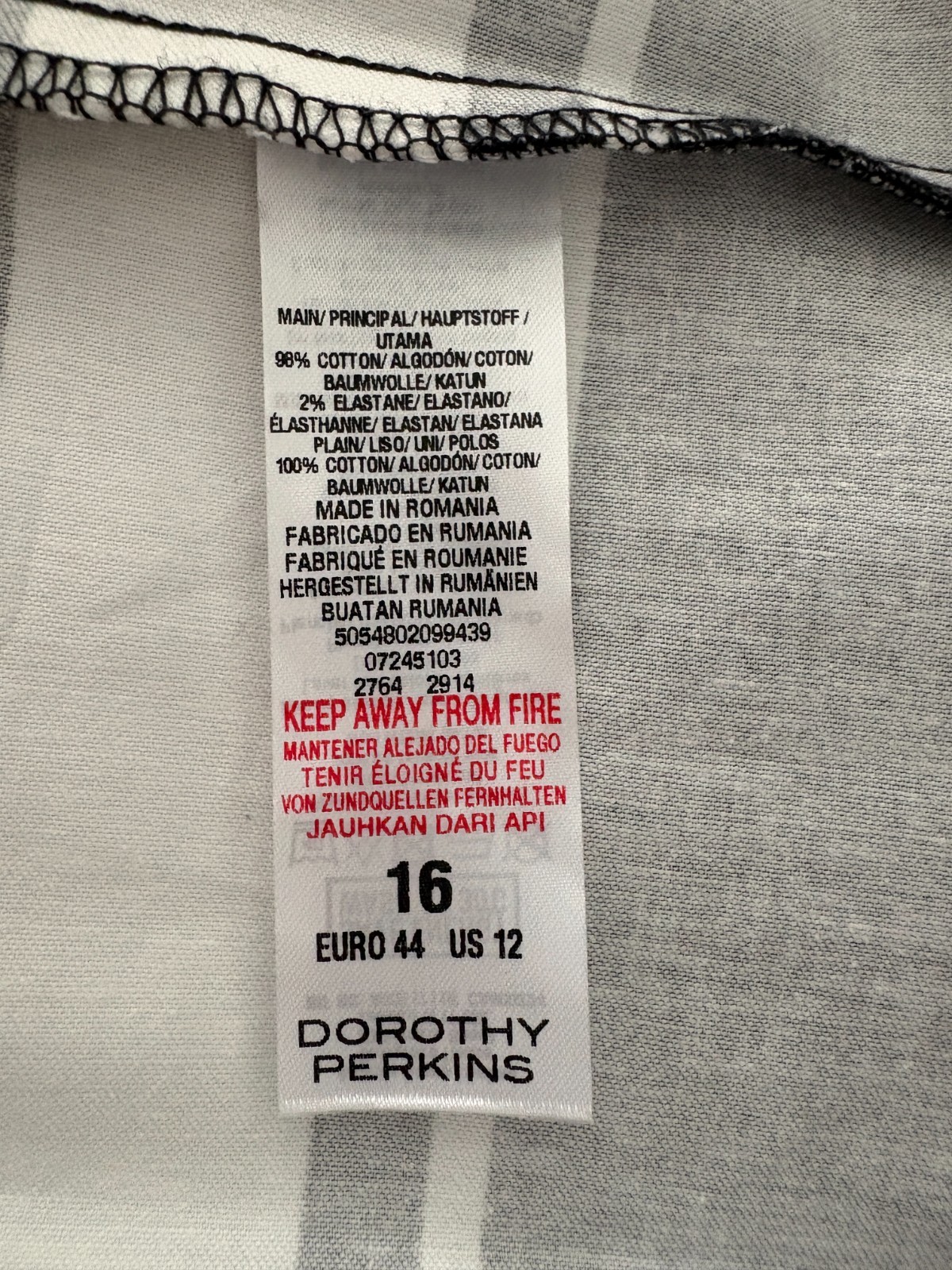 Dorothy Perkins Black & White Stripe Dress UK16 BNWT