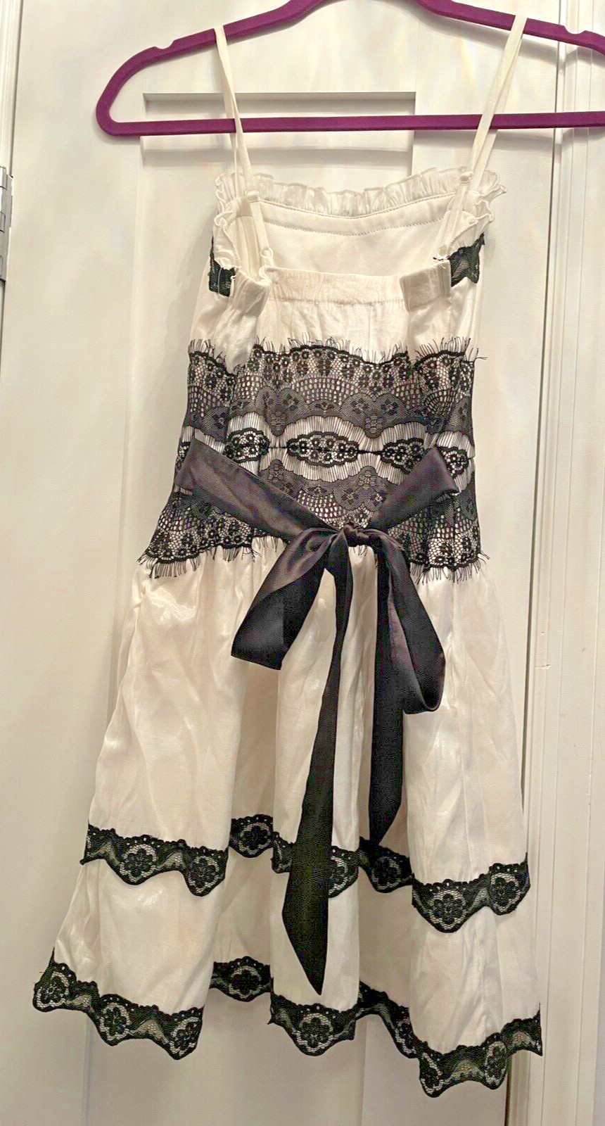 SUMMERS COMING! NWT Grass Collection White/Black Strappy Dress Jr Sz M $59 Ret