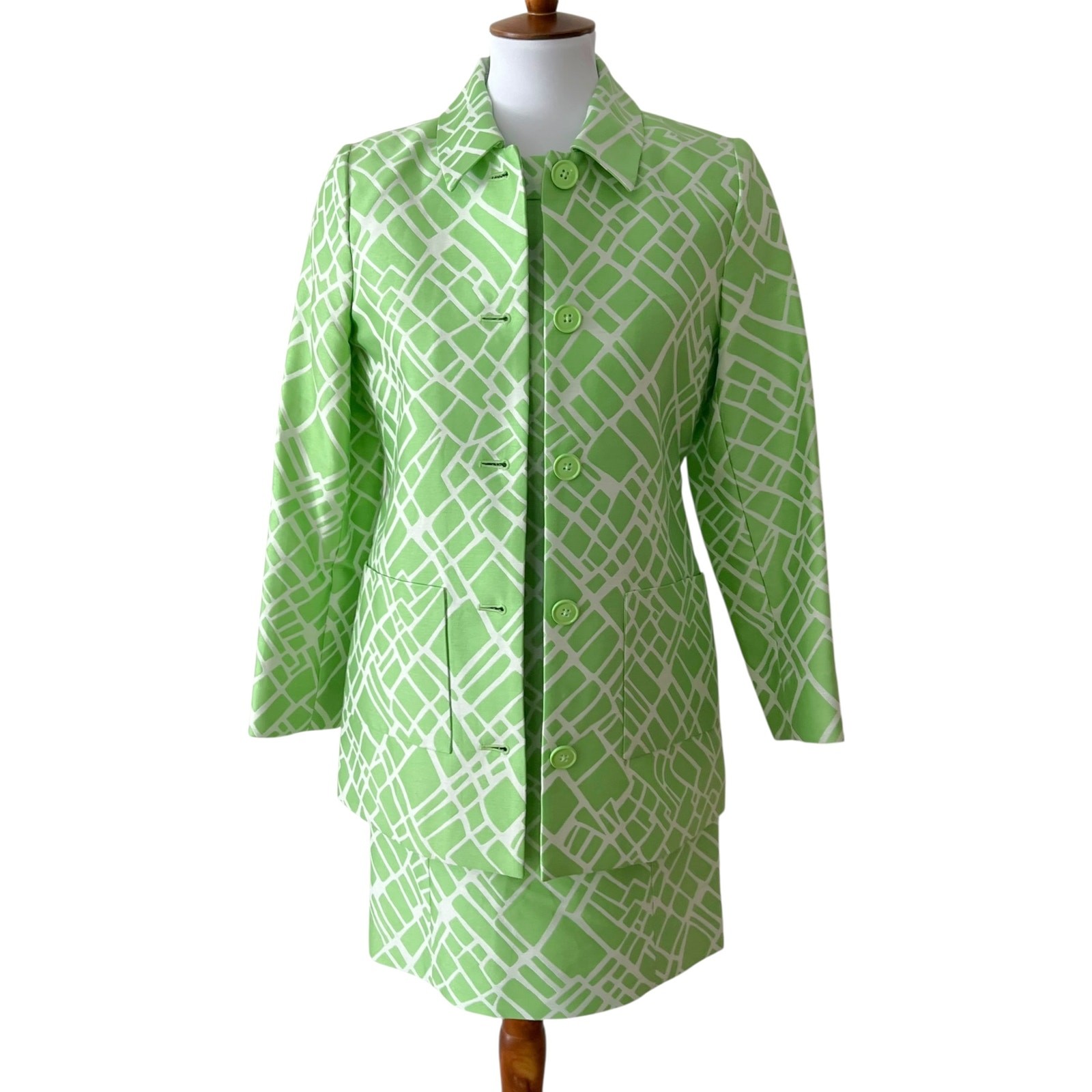 Vintage Small Dress Petite Blazer Set Extra Small Silk Formal Suite Retro MOB
