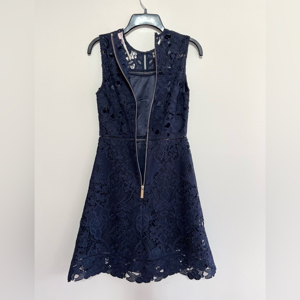 Ted Baker Primrose Sleeveless Lace A-Line Dress in Navy Blue, size 0