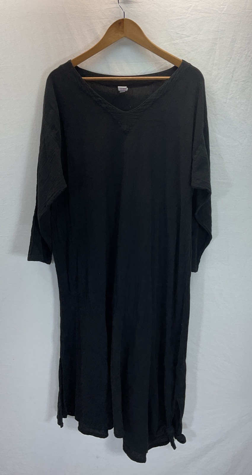 Maria de Guadalajara Dress Mexico Black XL Guazy Lagenlook Artsy Boho Loose