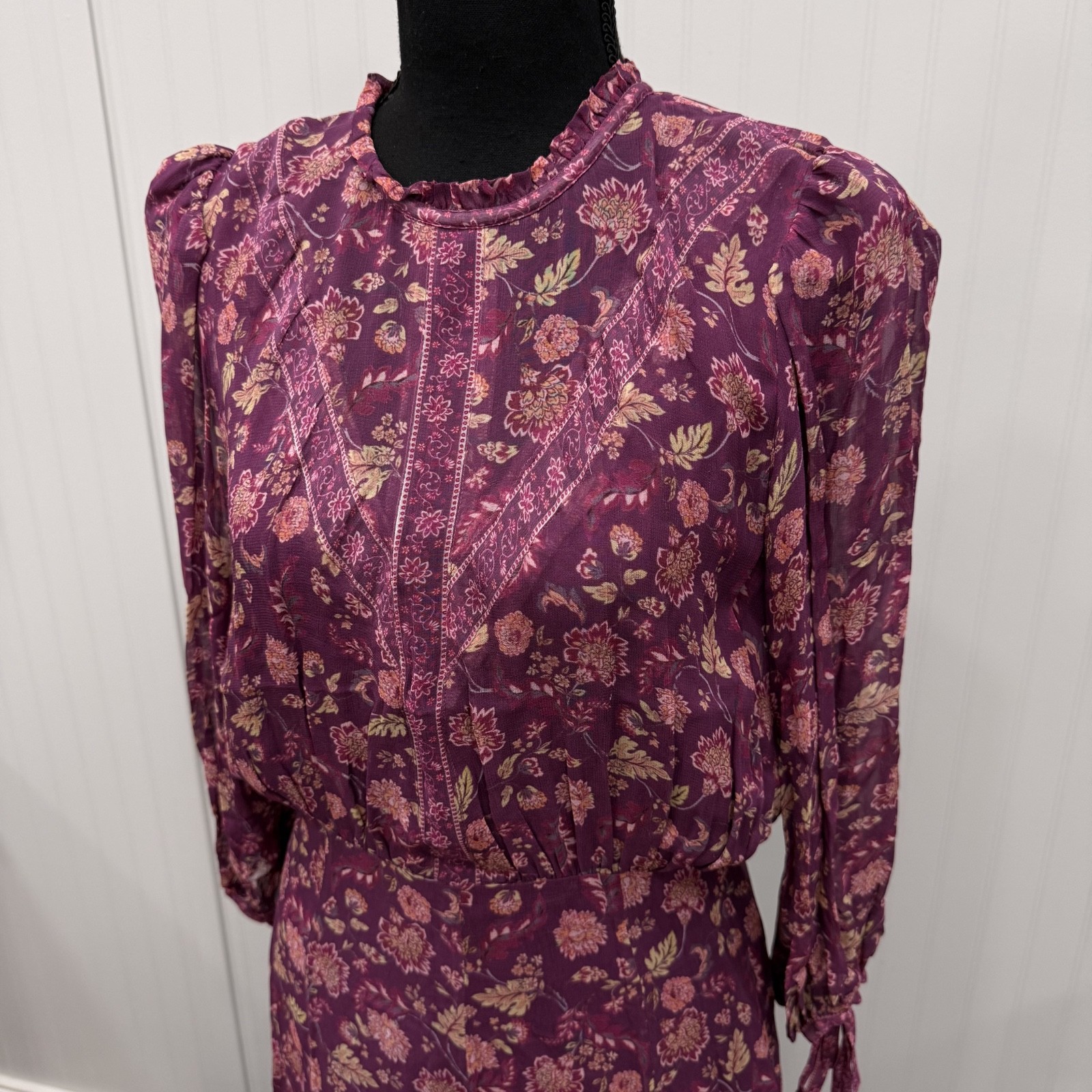 Revolve Tularosa Women’s Small Pink Floral 3/4 Sleeve Mini Hopper Dress