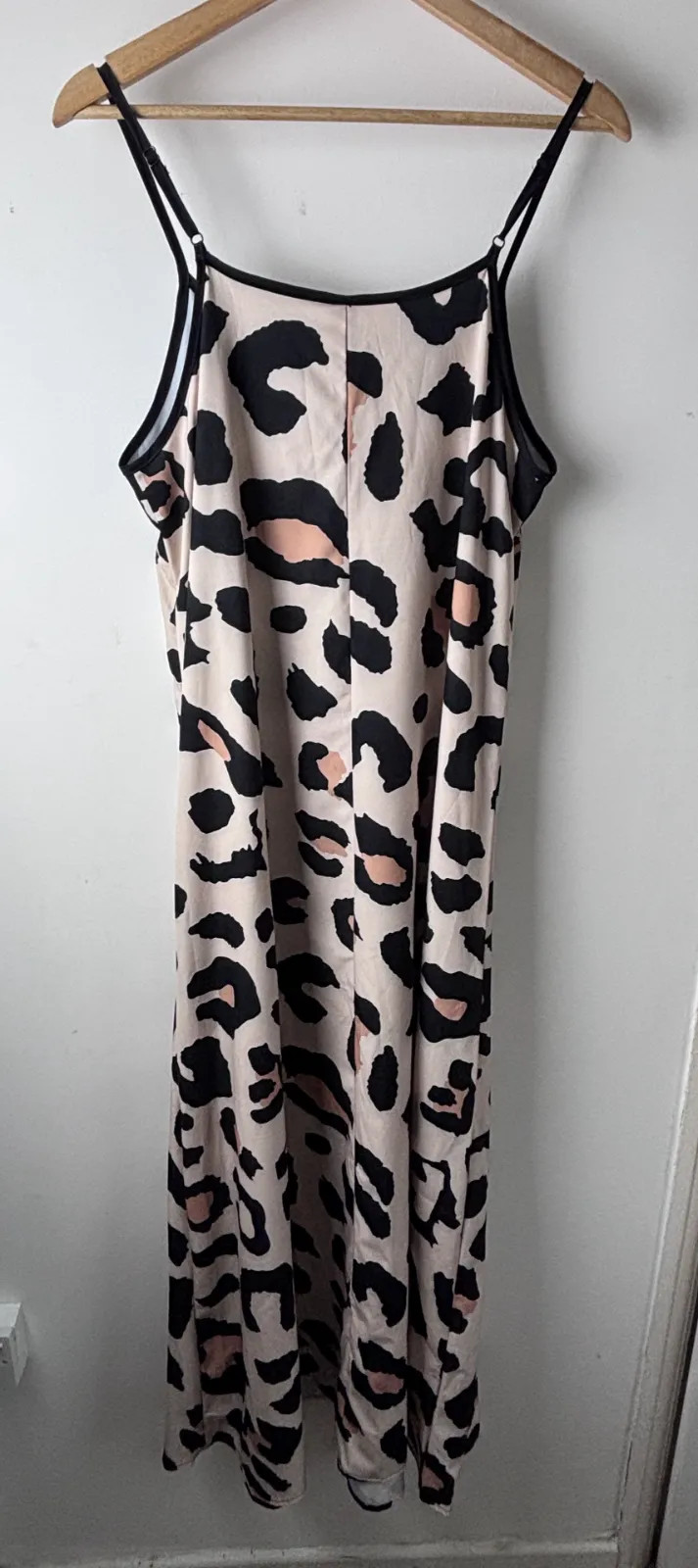Shein Strappy Summer Maxi Dress Size Large UK 12 – 14 Black Beige Pink Leopard