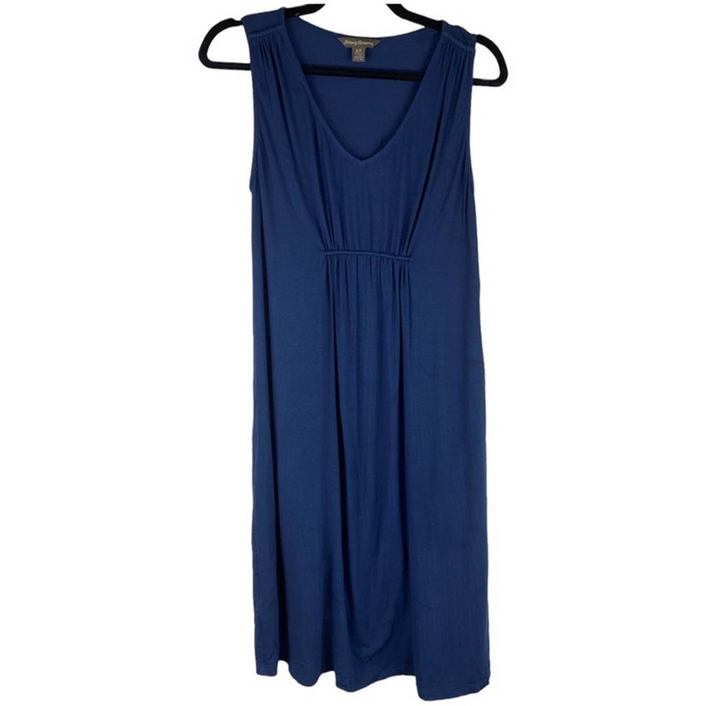 TOMMY BAHAMA DRESS S NAVY BLUE SHORT MINI SLEEVELESS V-NECK FLOWY SUNDRESS
