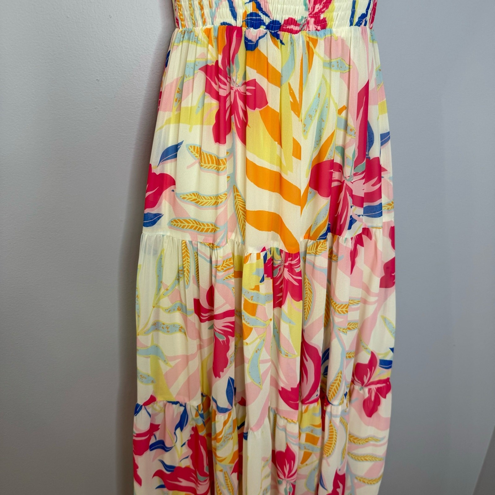 Flying Tomato Tropical Flower Printed Maxi Dress Vacation Costal Women’s M