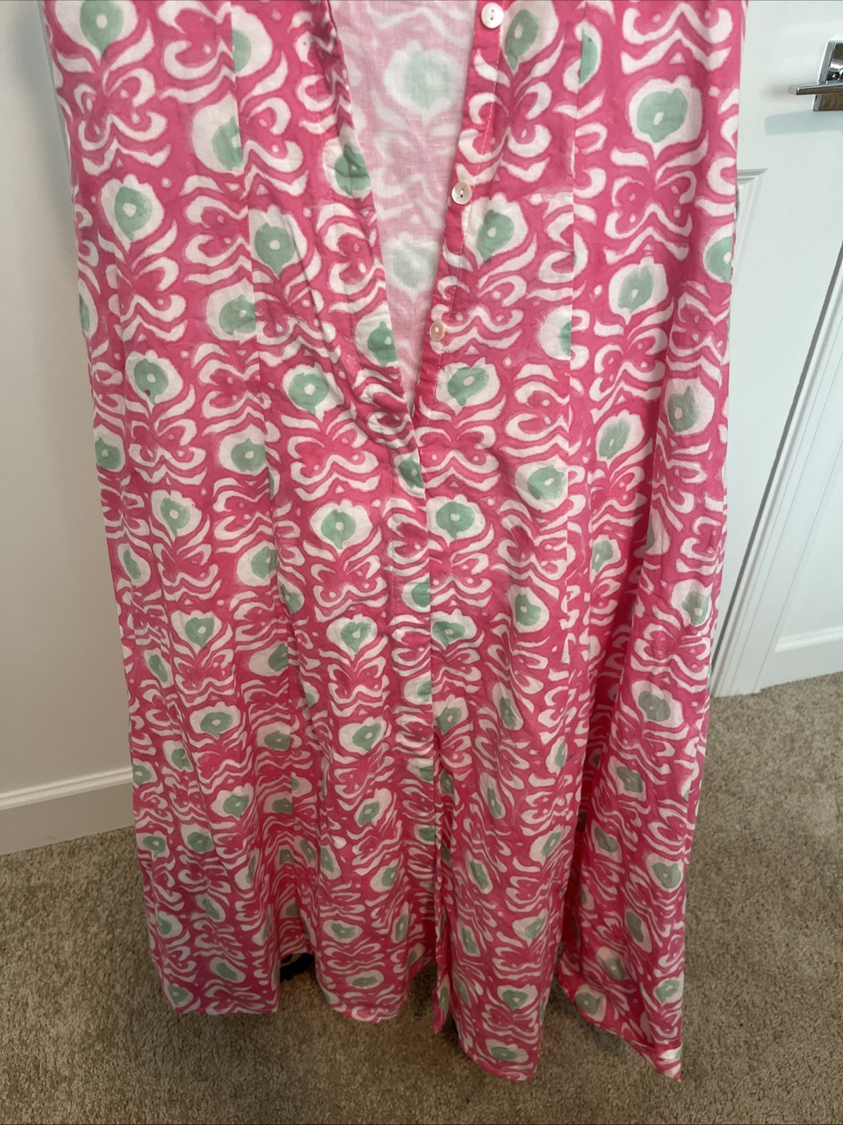 Livro Pink Cotton Maxi Dress Pockets XS