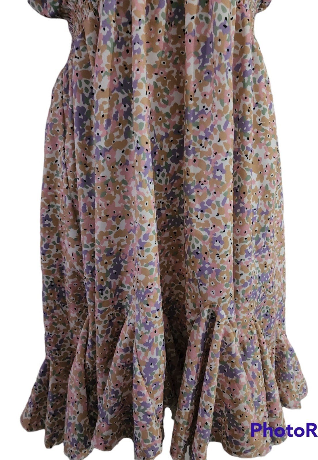 Cupshe Miriam Backless Halter-Neck Floral Rausch Pleated Dress size L NWT