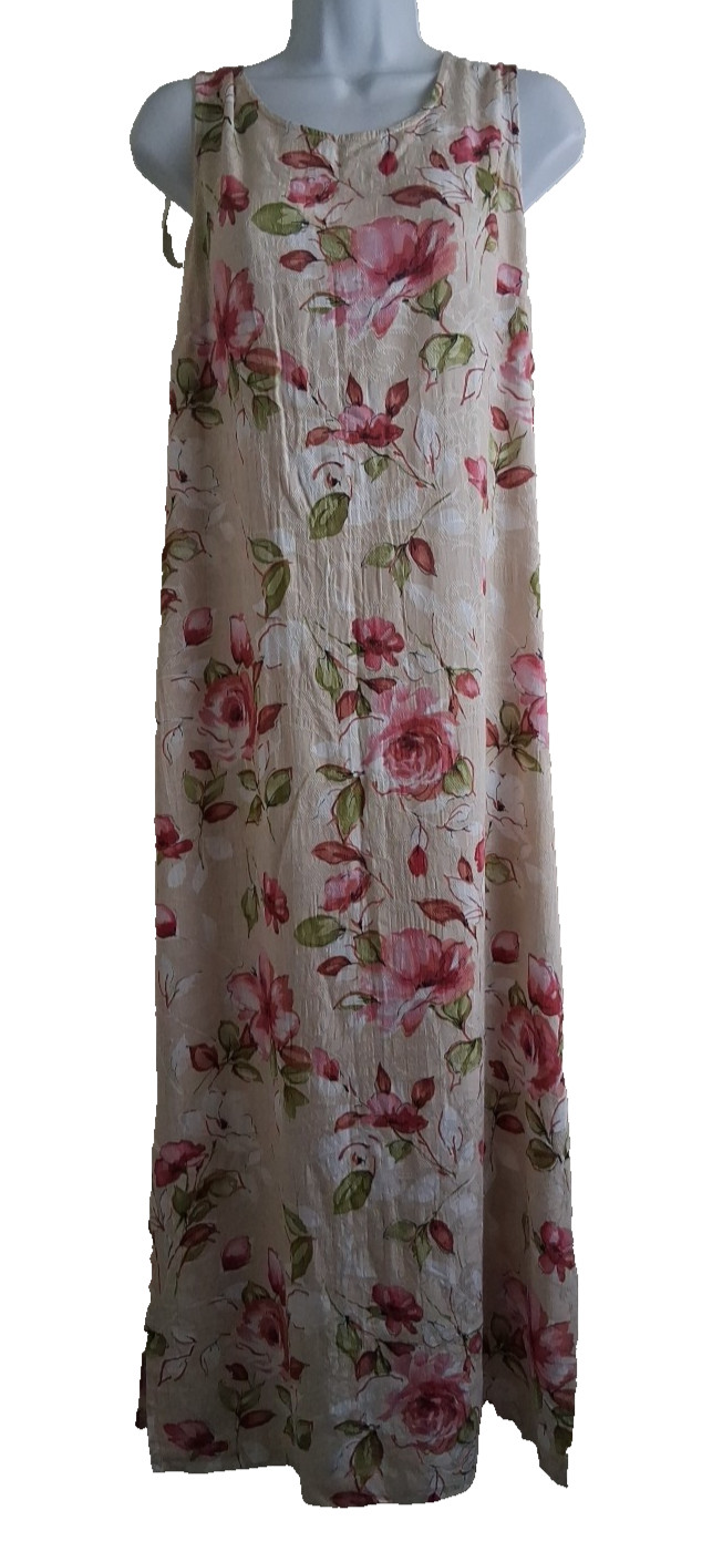Karin Stevens Women’s Sleeveless Flowers Maxi Dress W/ Blouse Size 12
