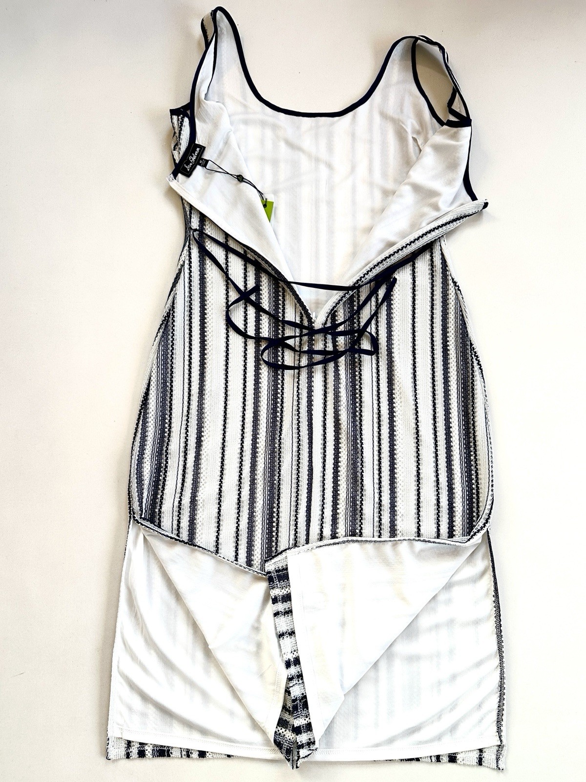 SAM EDELMAN CROCHET STRIPE MIDI COASTAL NAUTICAL PARTY DRESS NEW SzM