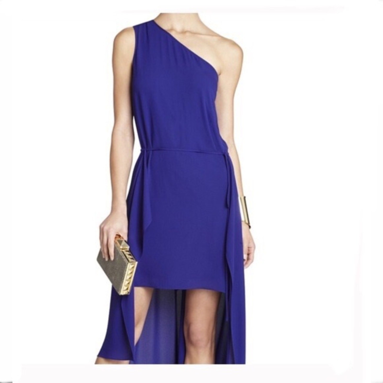 BCBG Asymmetrical Sleeveless One Shoulder Dress