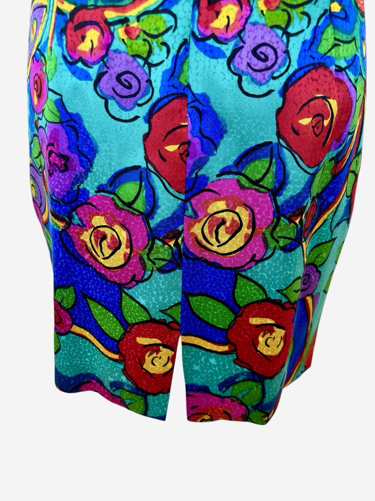 Vintage A.J. Bari 100% Silk Multicolor Floral Sleeveless Mini Dress Short Small