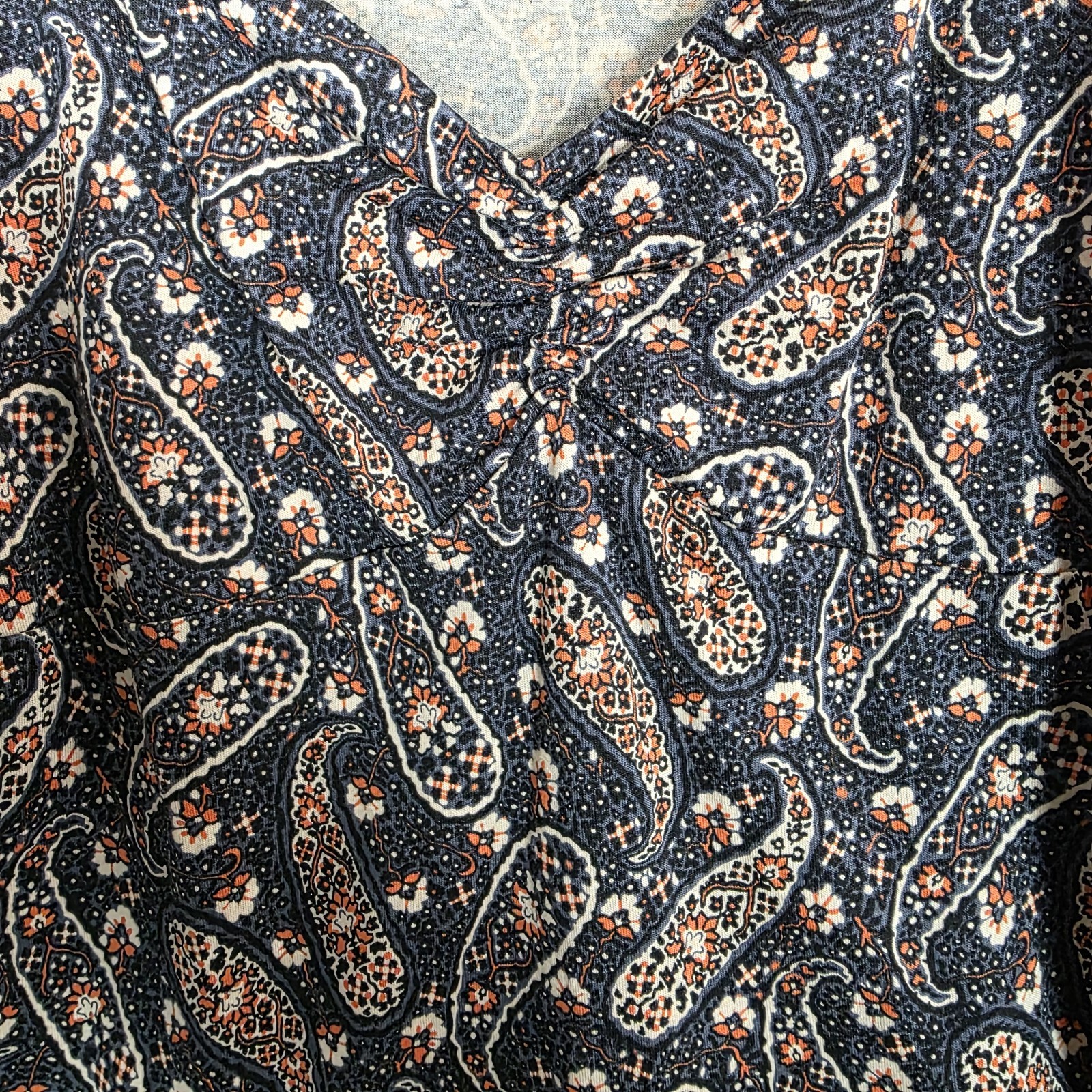 NEW Boden Dress 10 Paisley Sweetheart Jersey Mini Cottagecore Babydoll Navy Blue