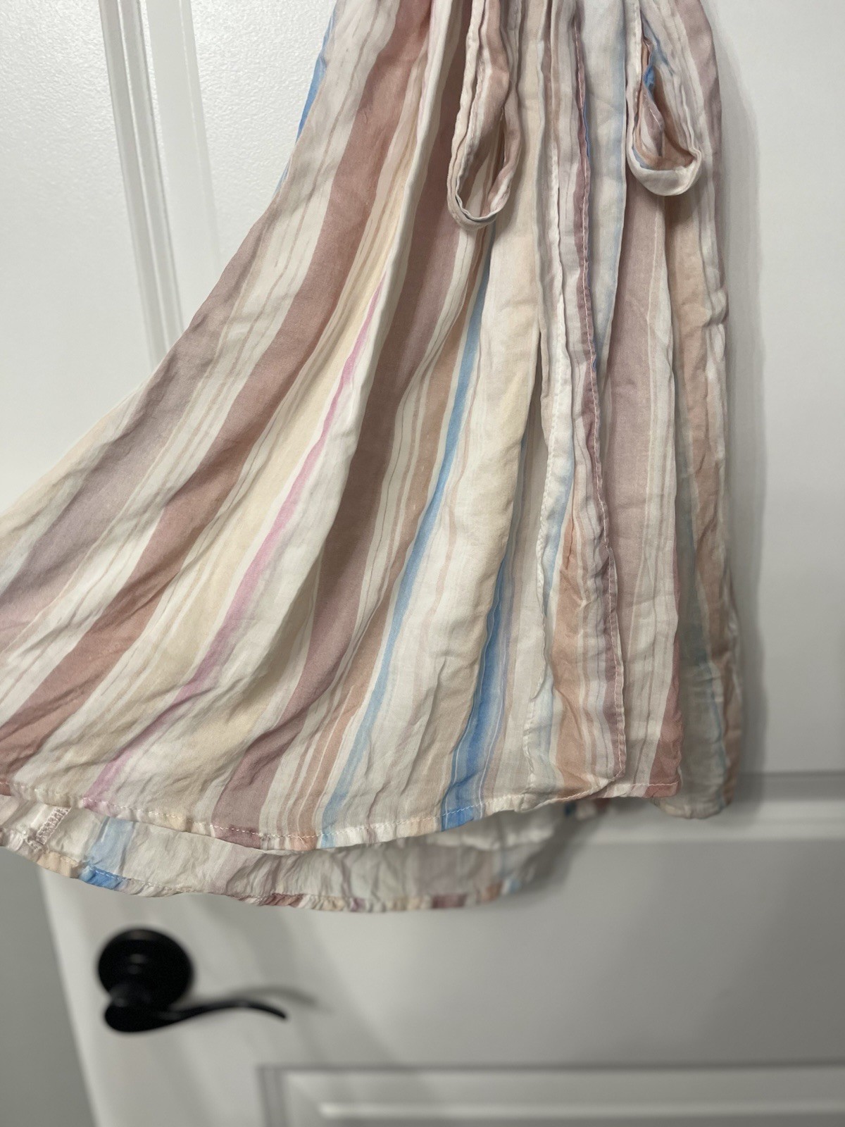 Cloth & Stone Sleeveless Striped Button-Front Dress Tie Waist S Coastal Vacation