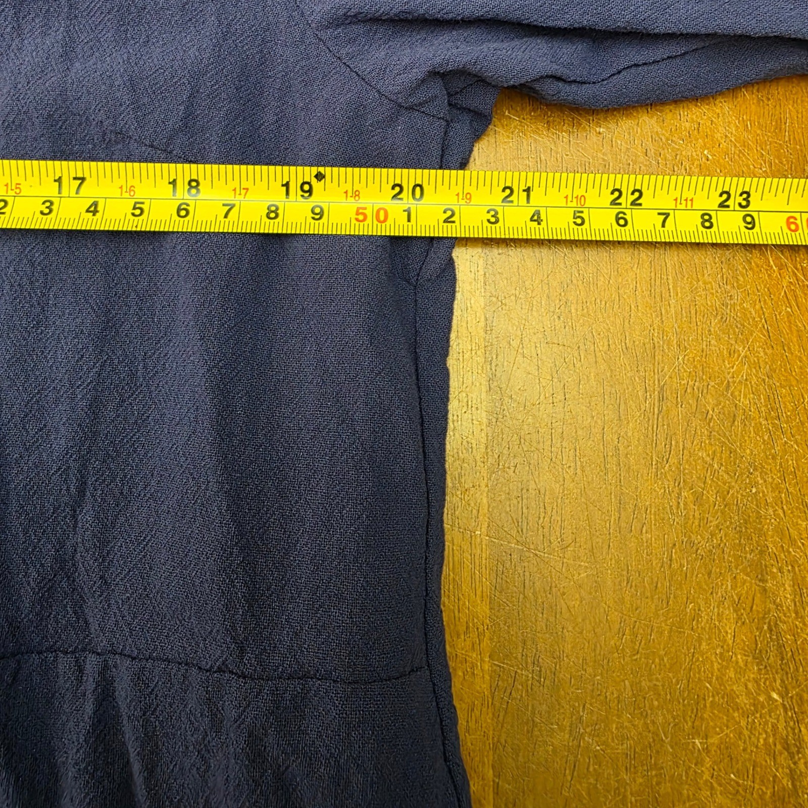 Navy Blue Henley Shift Dress Long Sleeve Cotton Blend Pockets XXL