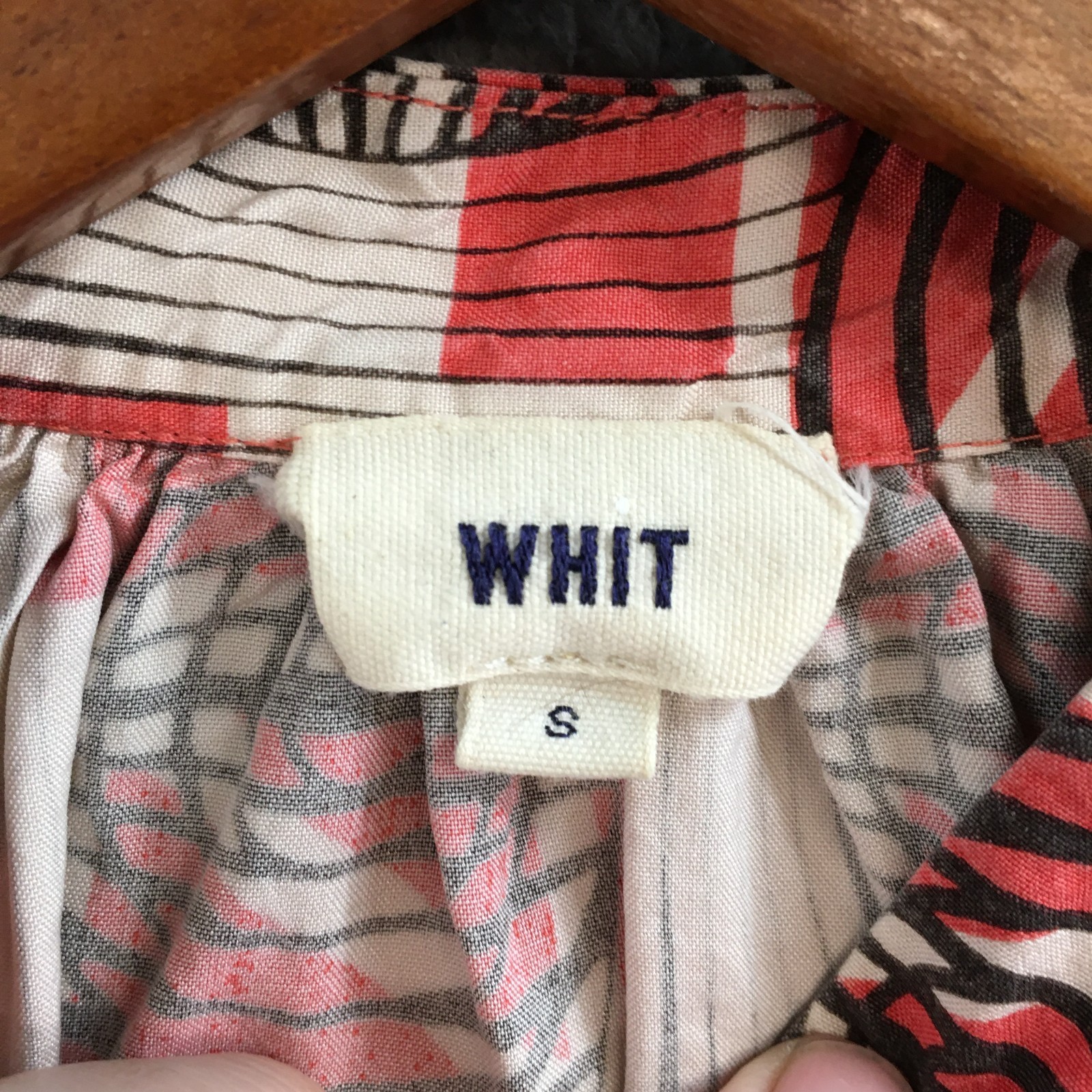 Whit Mini Dress Womens Small 3/4 Sleeve Button Front Geometric Print Multicolor