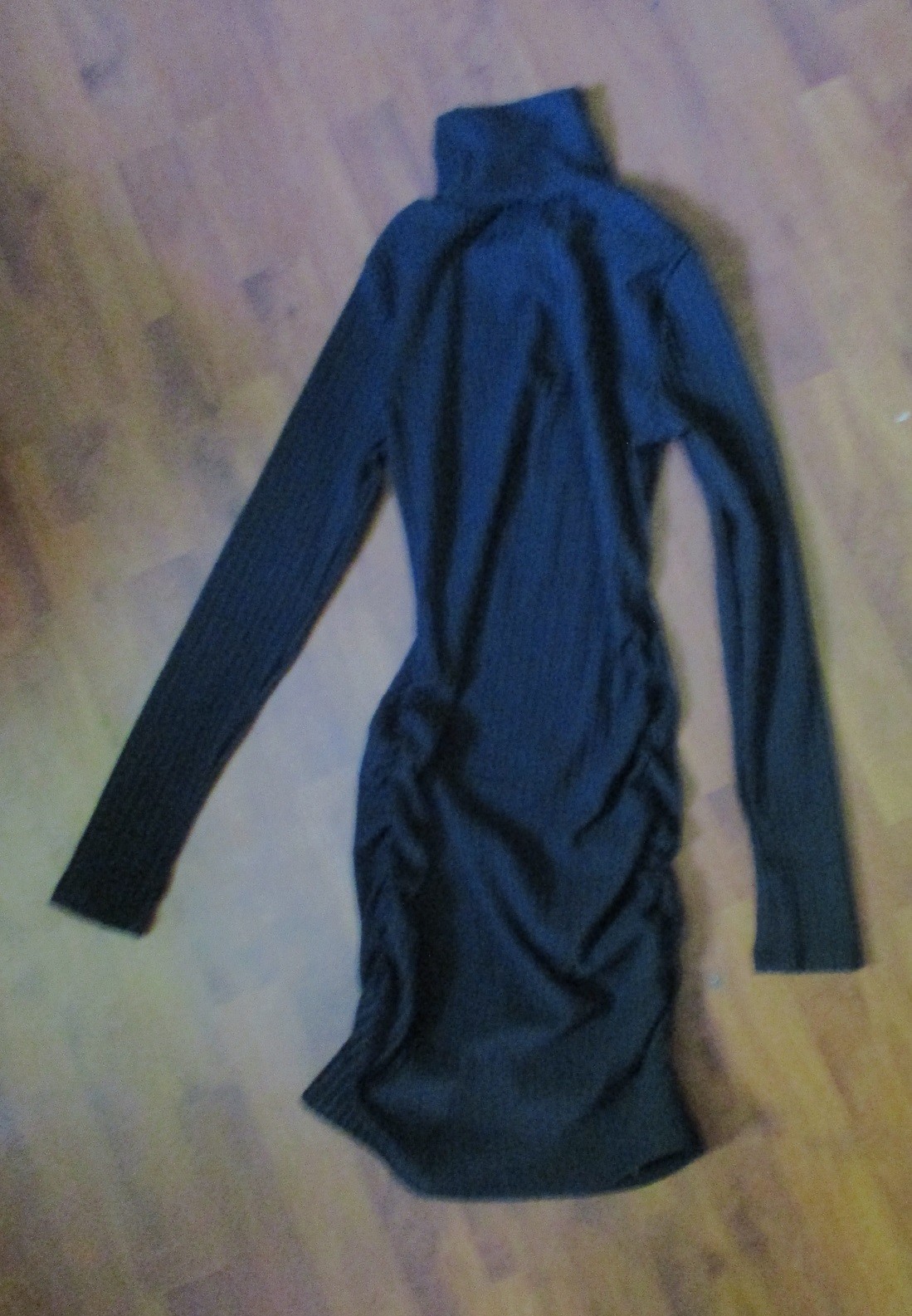 Size 5 Dazy Tight Black Ribbed Ladies Dress Long Sleeved Fitted