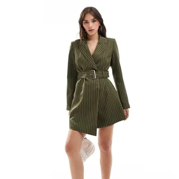 Green Extro & Vert Belted Mini Blazer Dress (Size 10) – New with Tags