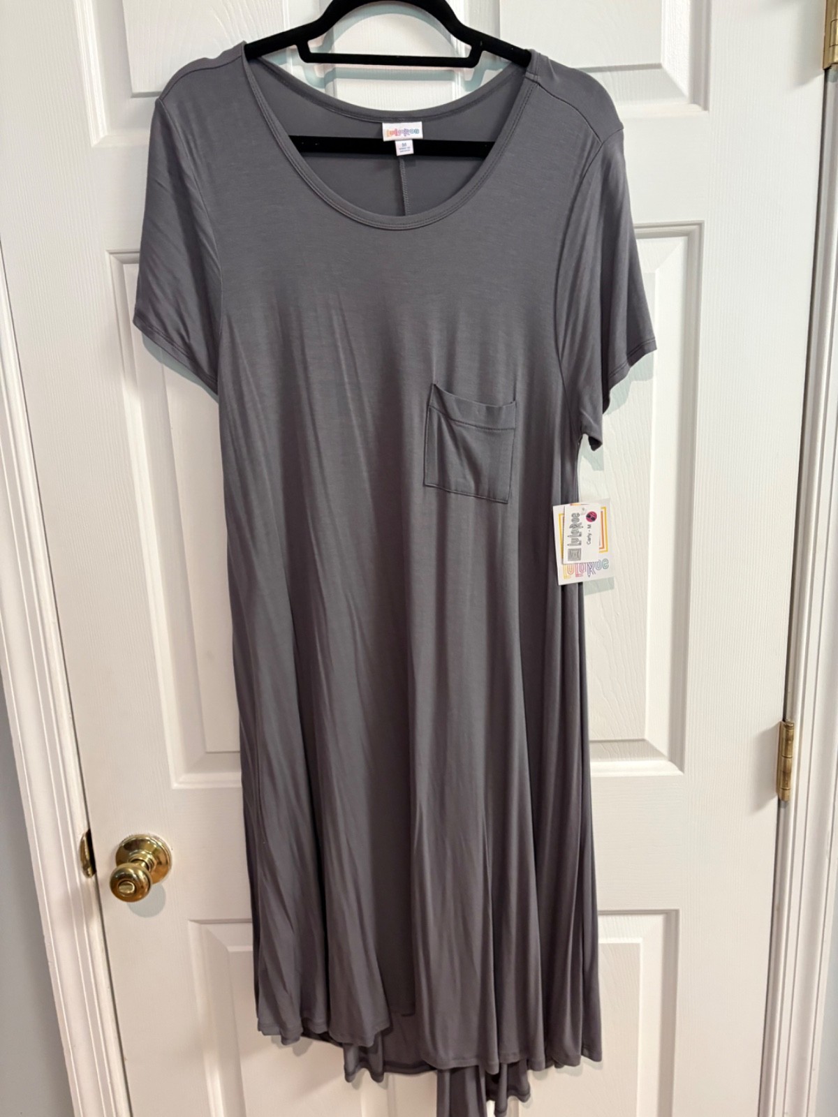 LuLaRoe NWT Carly dress Medium (8-10); solid gray