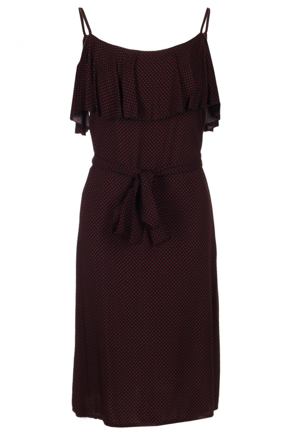 Dress with a ruffle across the chest and polka dots Size 2, 4, 6, 8 US NEW